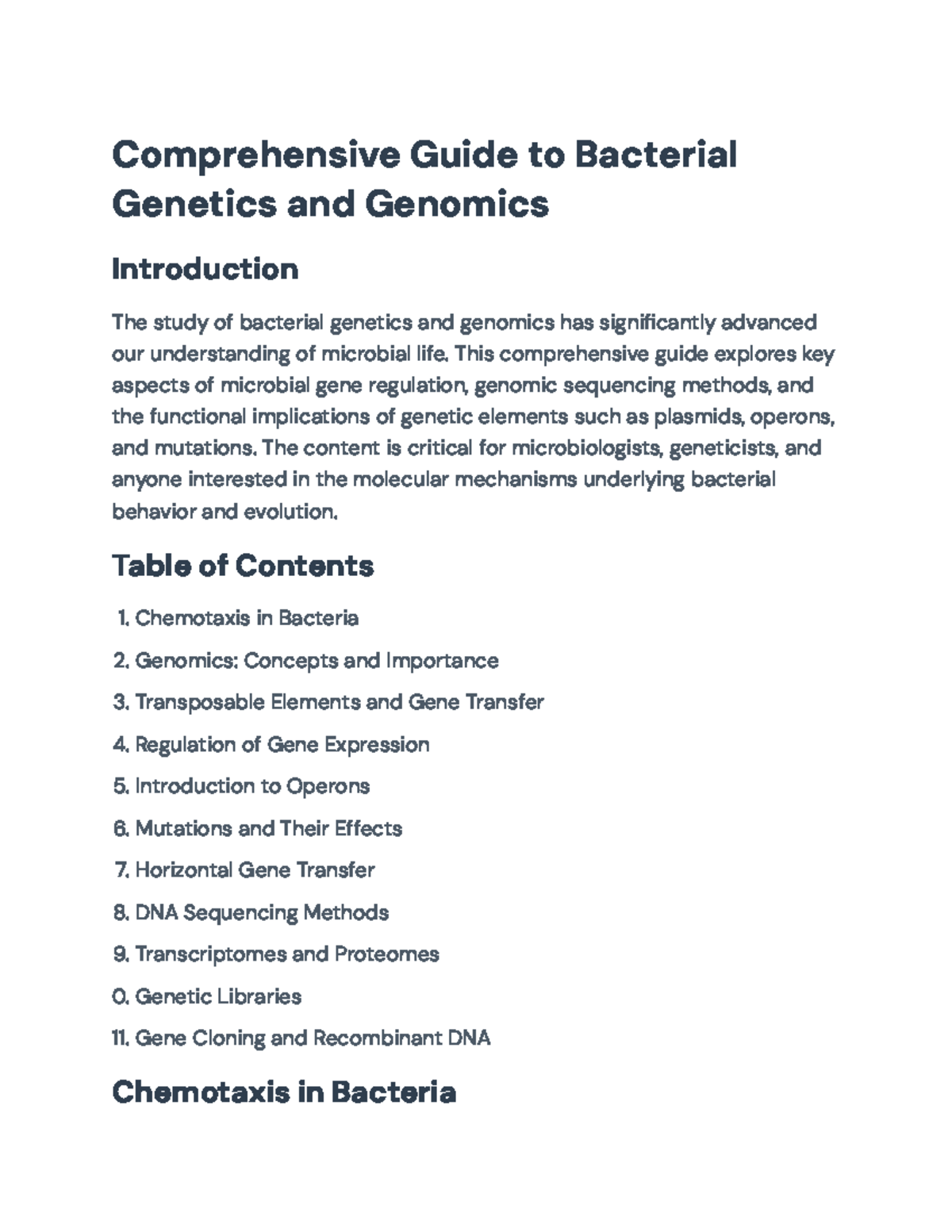 Bacterial Genetics and Genomics: A Comprehensive Study Guide ...