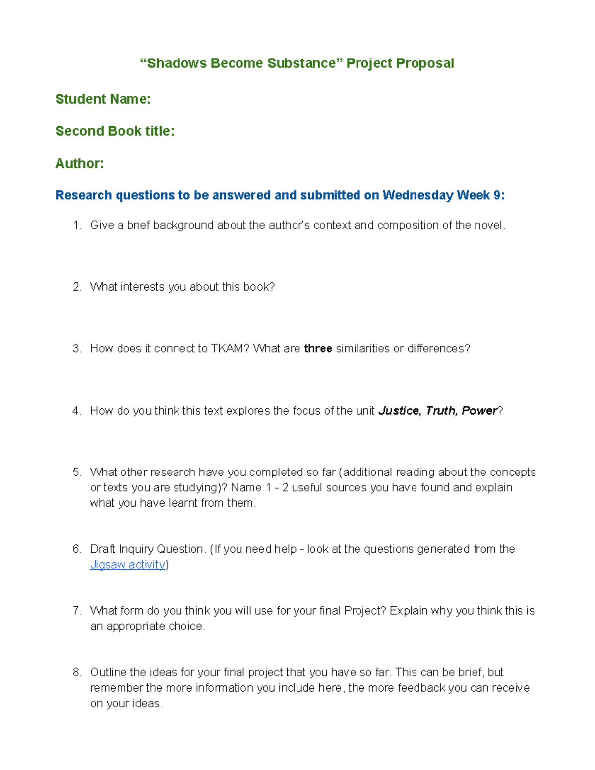 ENG 201 Project Proposal: Shadows Become Substance Analysis & Inquiry ...