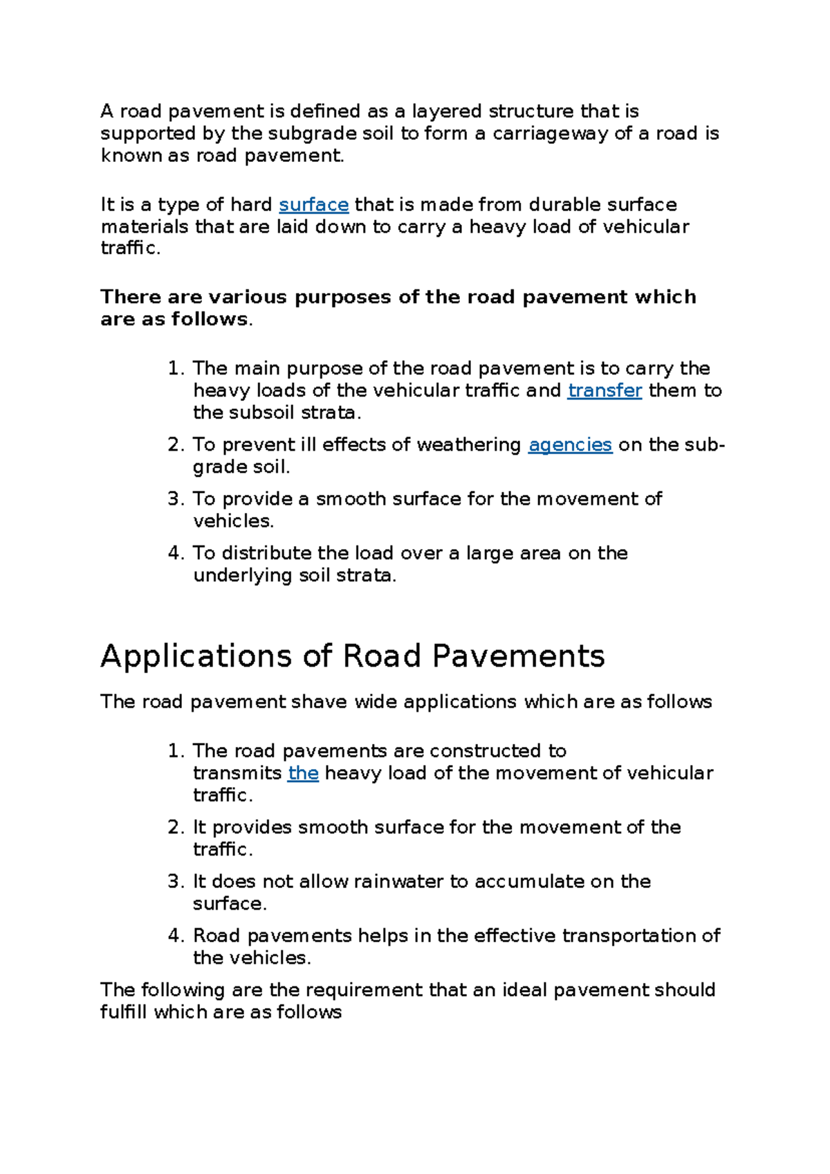 G1 - Road Pavement: Types, Purposes, and Requirements Notes - Studocu