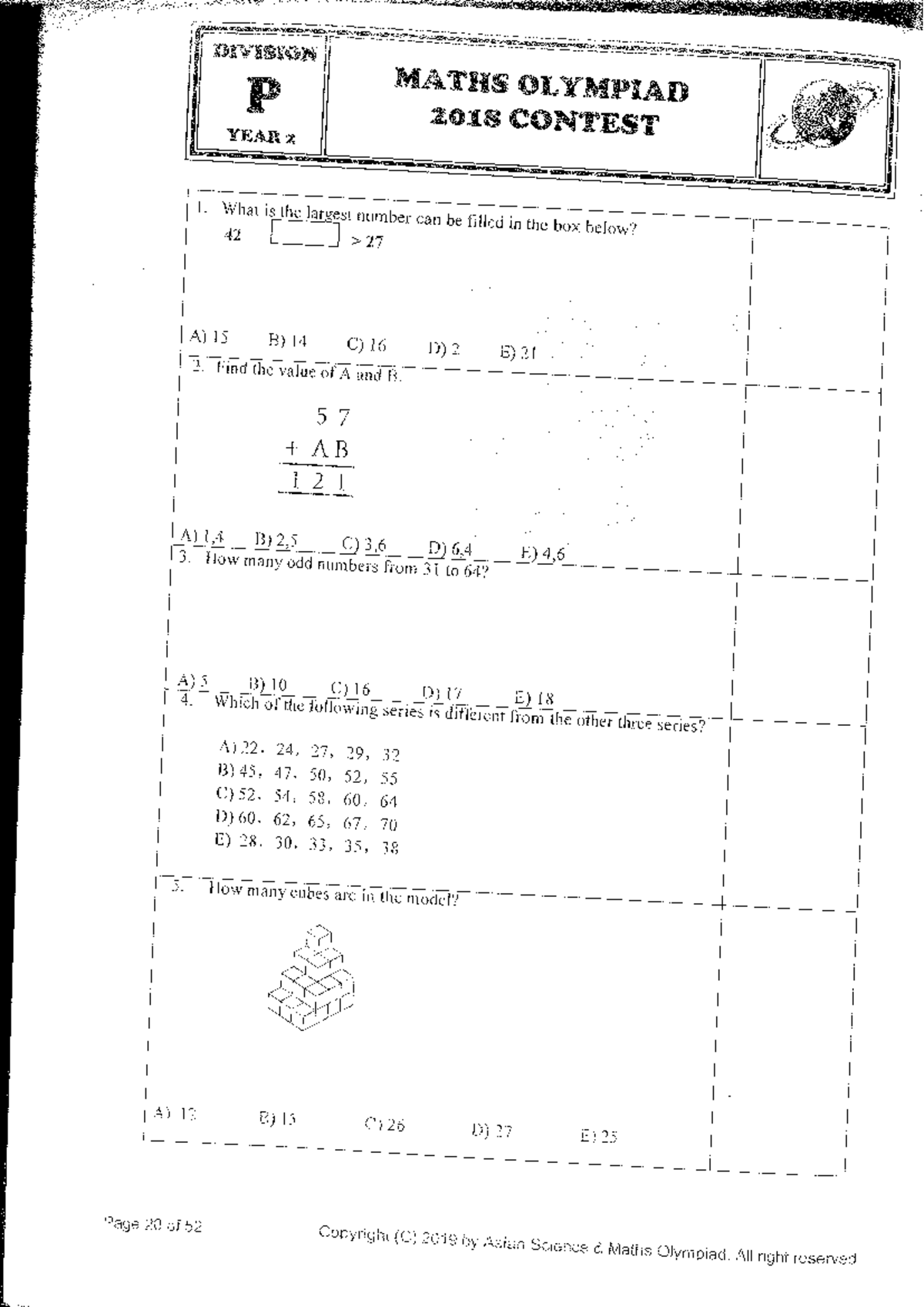 ASMO 2018 - Year 2 Maths Olympiad Contest Questions and Answers - Studocu