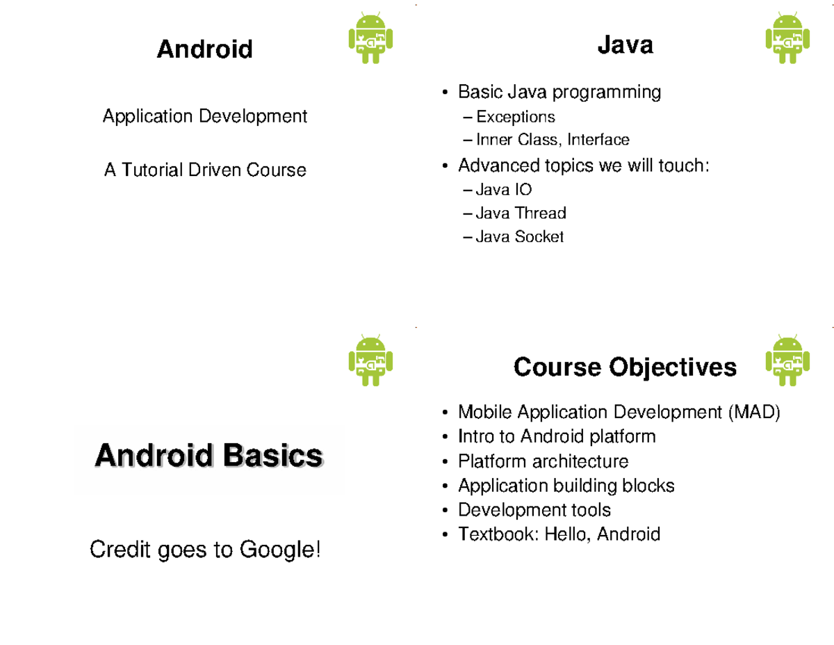 MAD 101: Intro to Android Application Development and Basics - Studocu