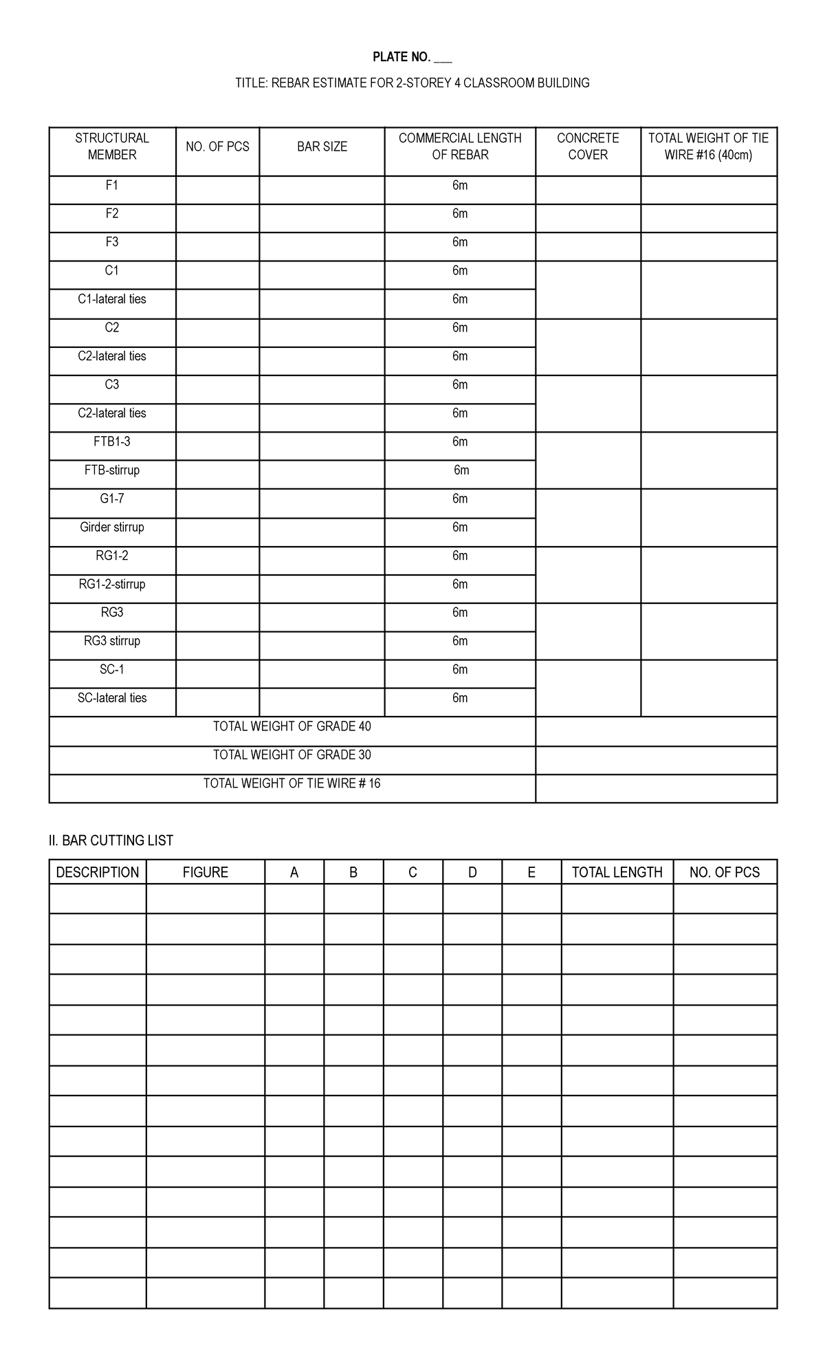Inbound 797776195272018 5066 - PLATE NO. ___ TITLE: REBAR ESTIMATE FOR ...
