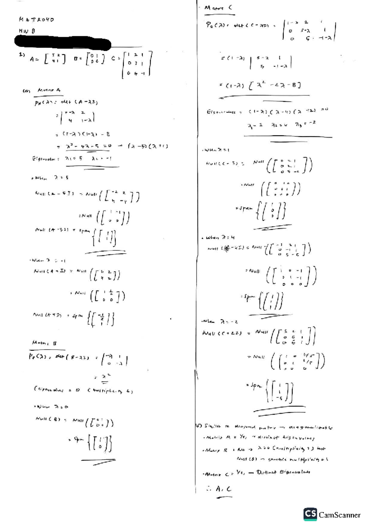 ASS8 - MAT2040 Homework 1: Matrix Properties and Eigenvalues Analysis ...