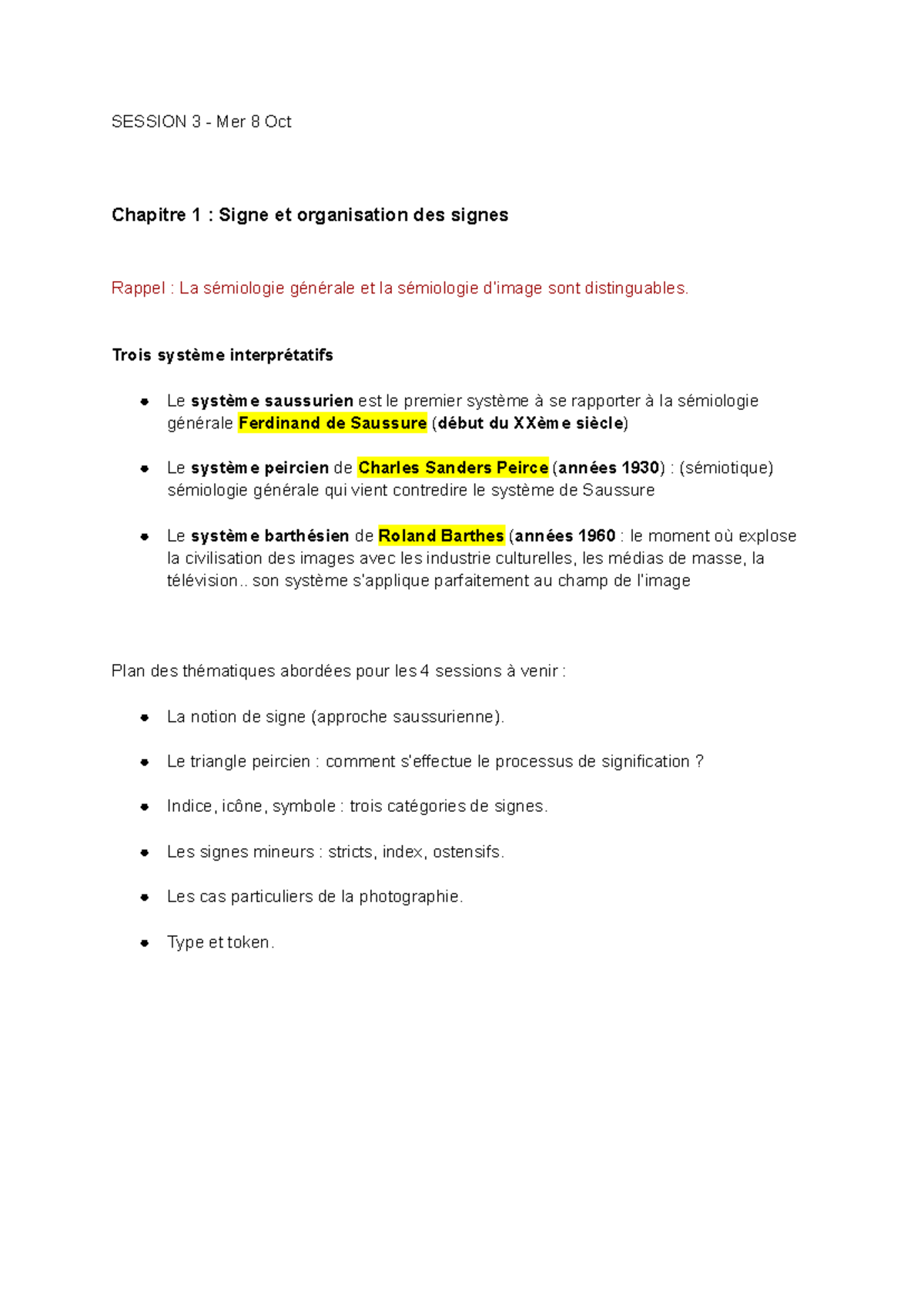 Chapitre 1 : Signe et Organisation des Signes - Sémiologie Générale ...