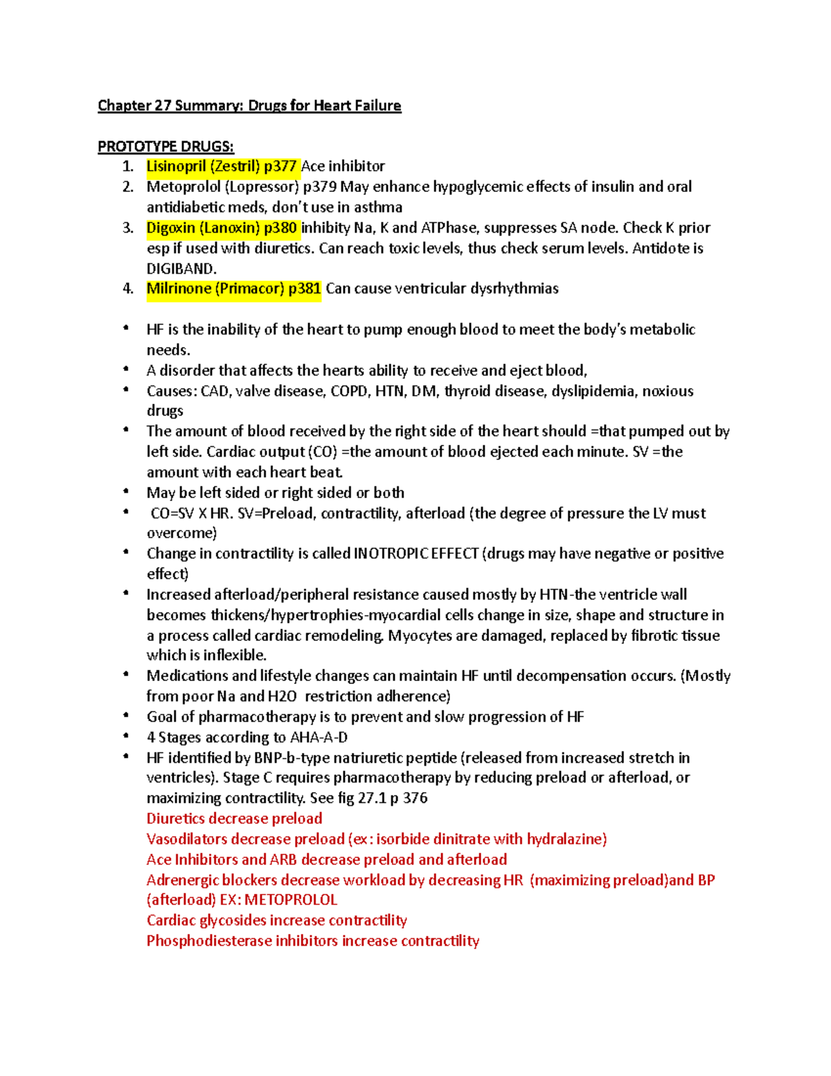 Chapter 27 Summary: Heart Failure Pharmacotherapy - Pharm Notes 2024 ...