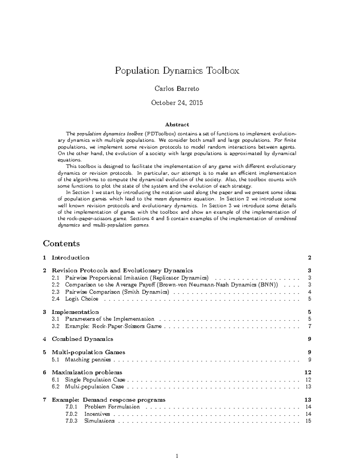 Population Dynamics Toolbox: Evolutionary Games Implementation Guide ...