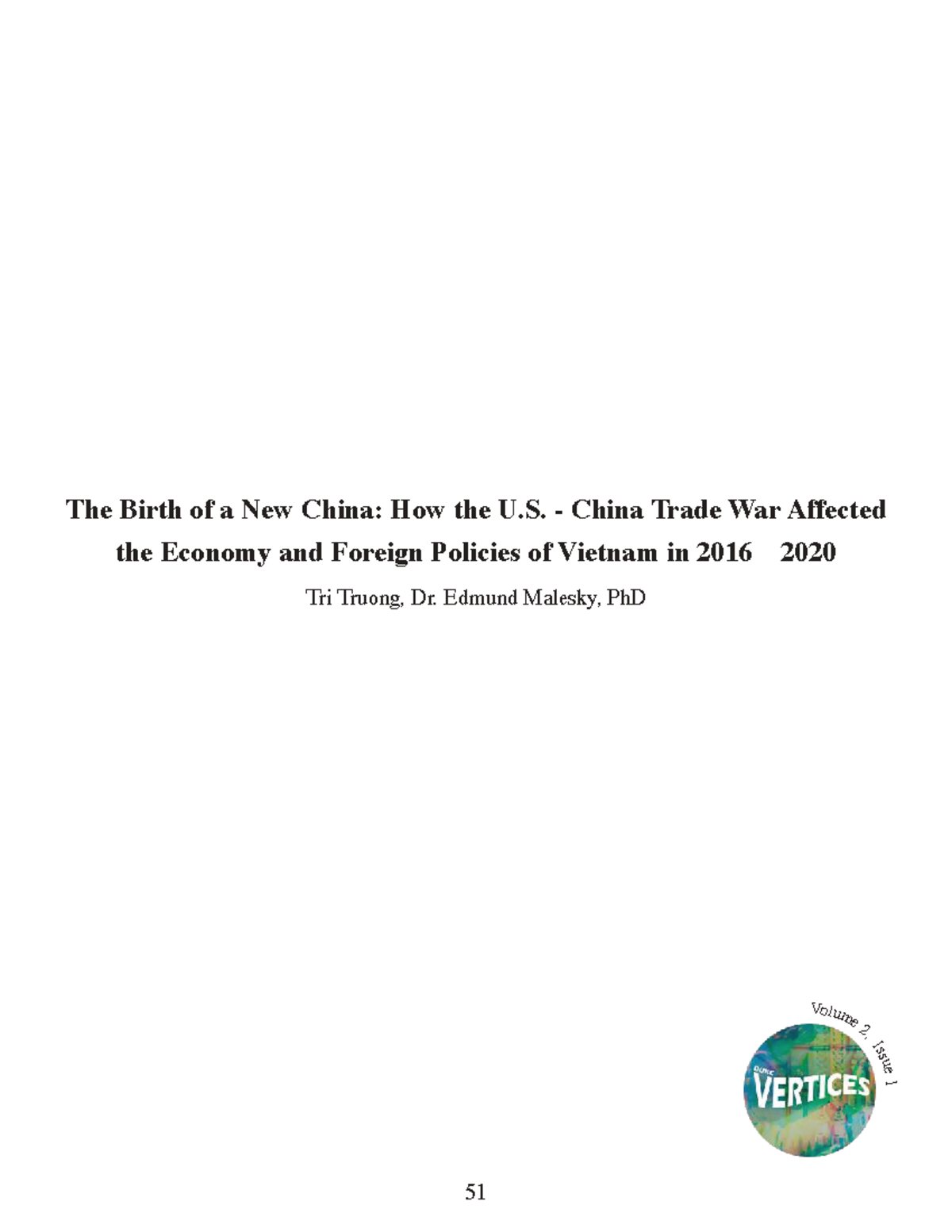 The Impact of the U.S.-China Trade War on Vietnam's Economy and Foreign ...