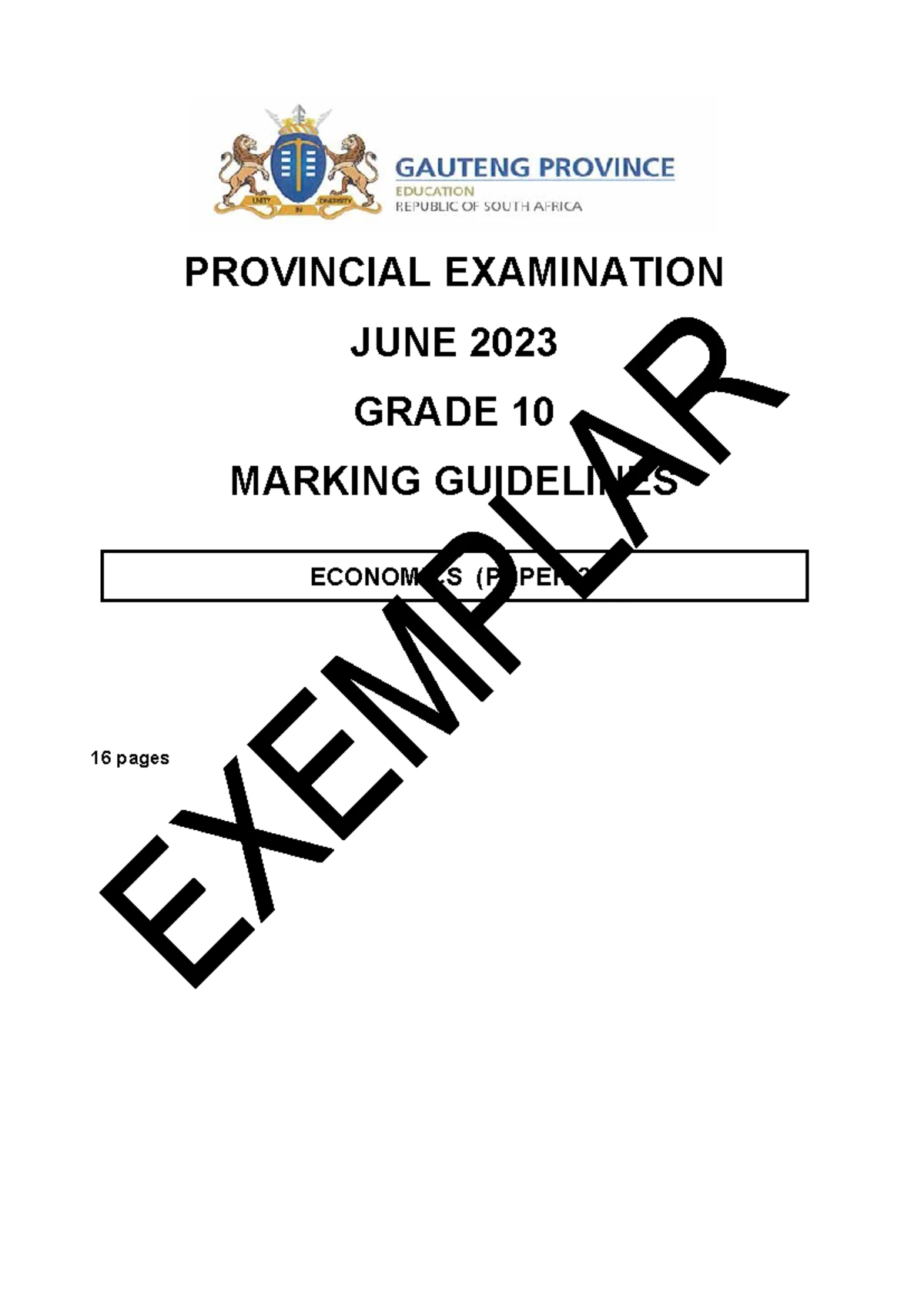 GEC 2024 Grade 9 Subject Assessment Guidelines - Studocu