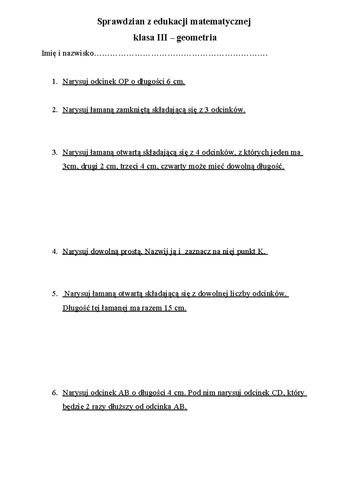 Matematyka Kl 3 Gim Sprawdzian Z Funkcji www.studocu.com