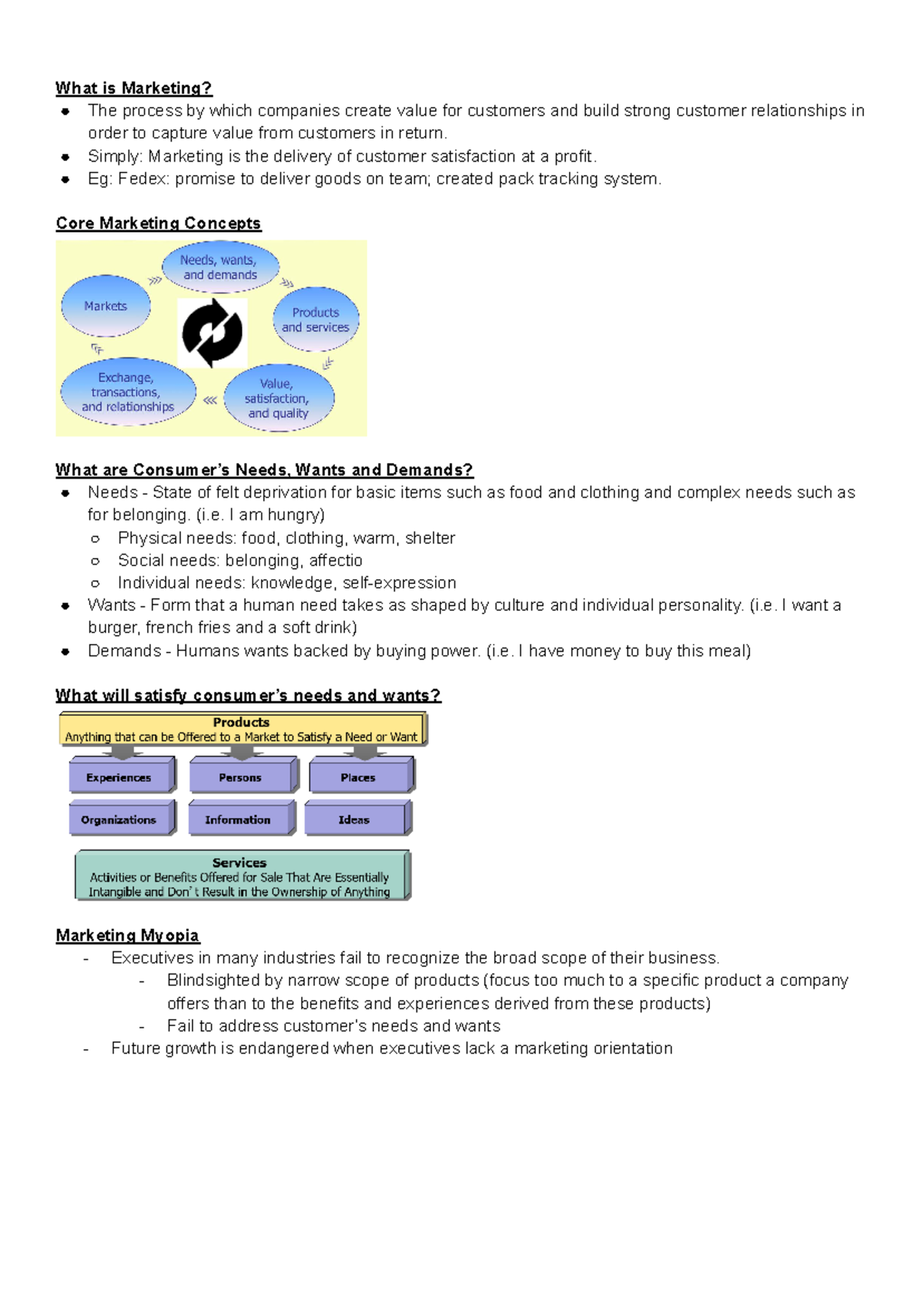 Week 1 Marketing Concepts Overview - Essential Notes - Studocu