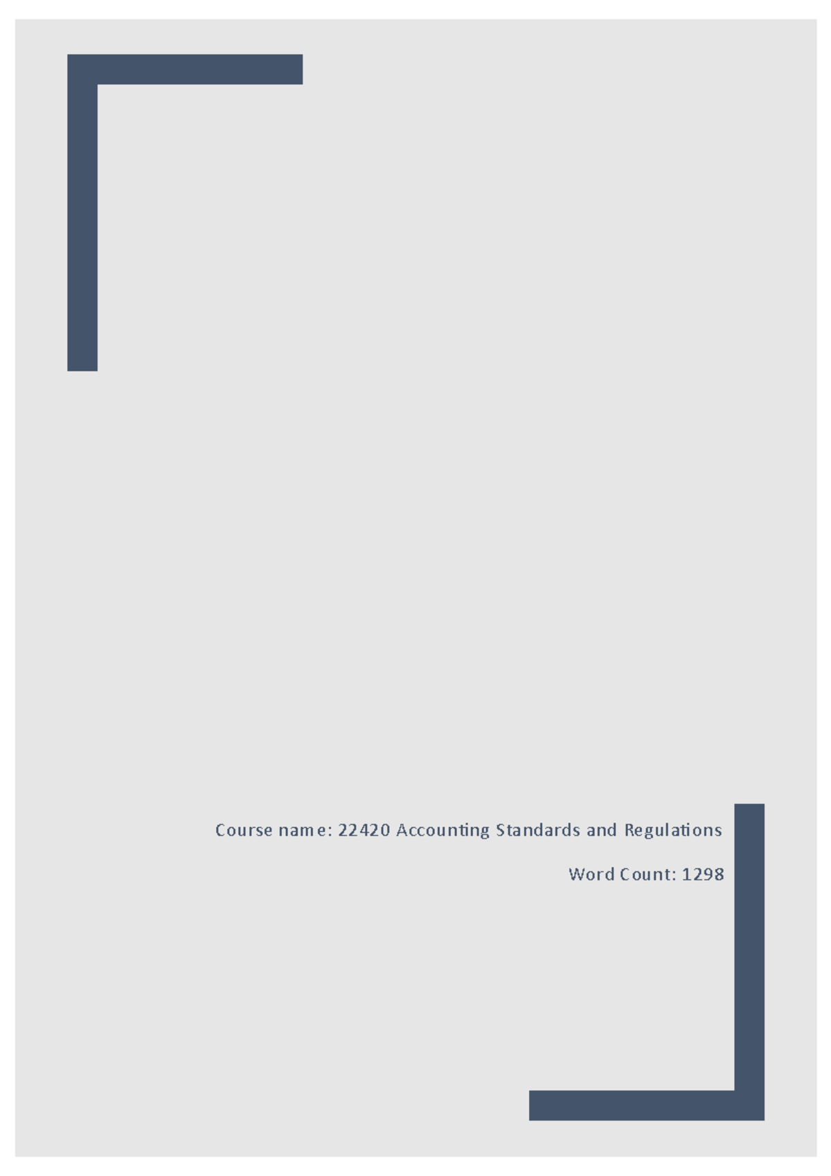 22420 Accounting Standards & Regulations: Asr Final Exam Insights - Studocu