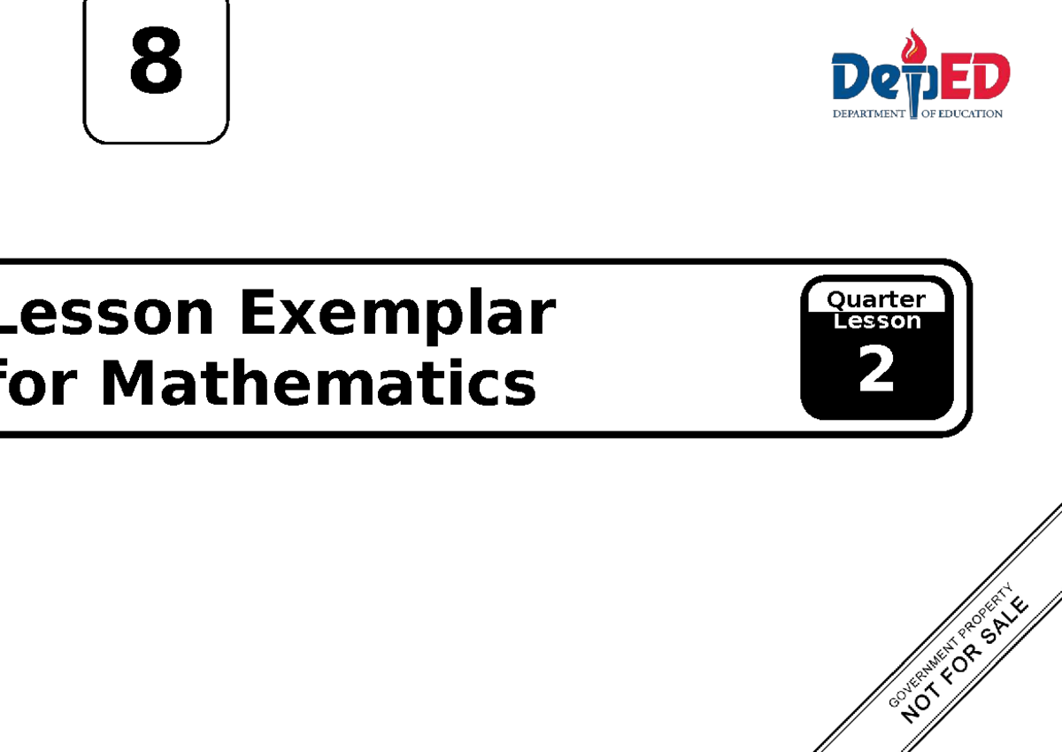 Q3 LE Mathematics 8 Lesson 2 Exemplar for Week 2 - Studocu