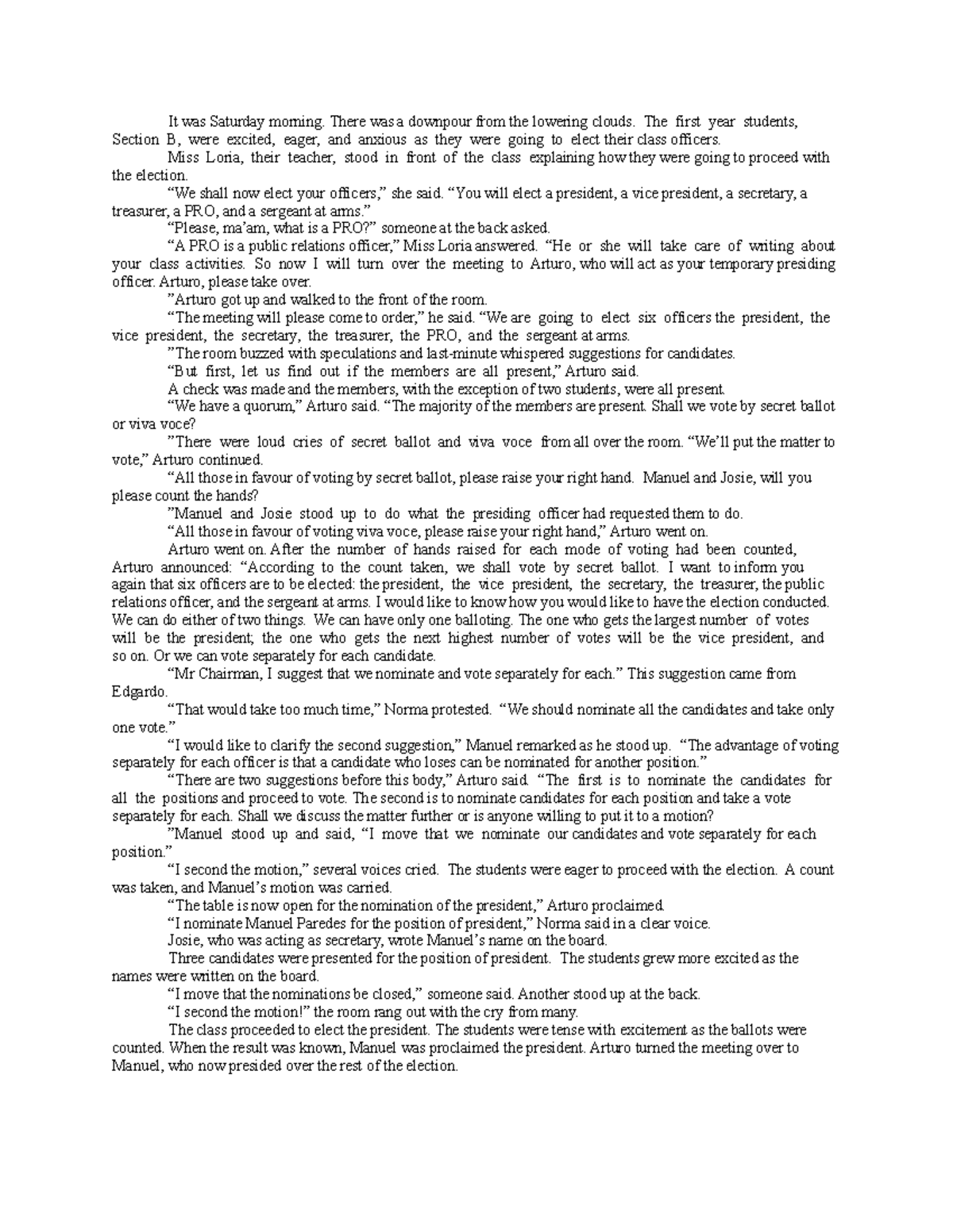 Class Officer Election Process in Section B: A Detailed Guide - Studocu