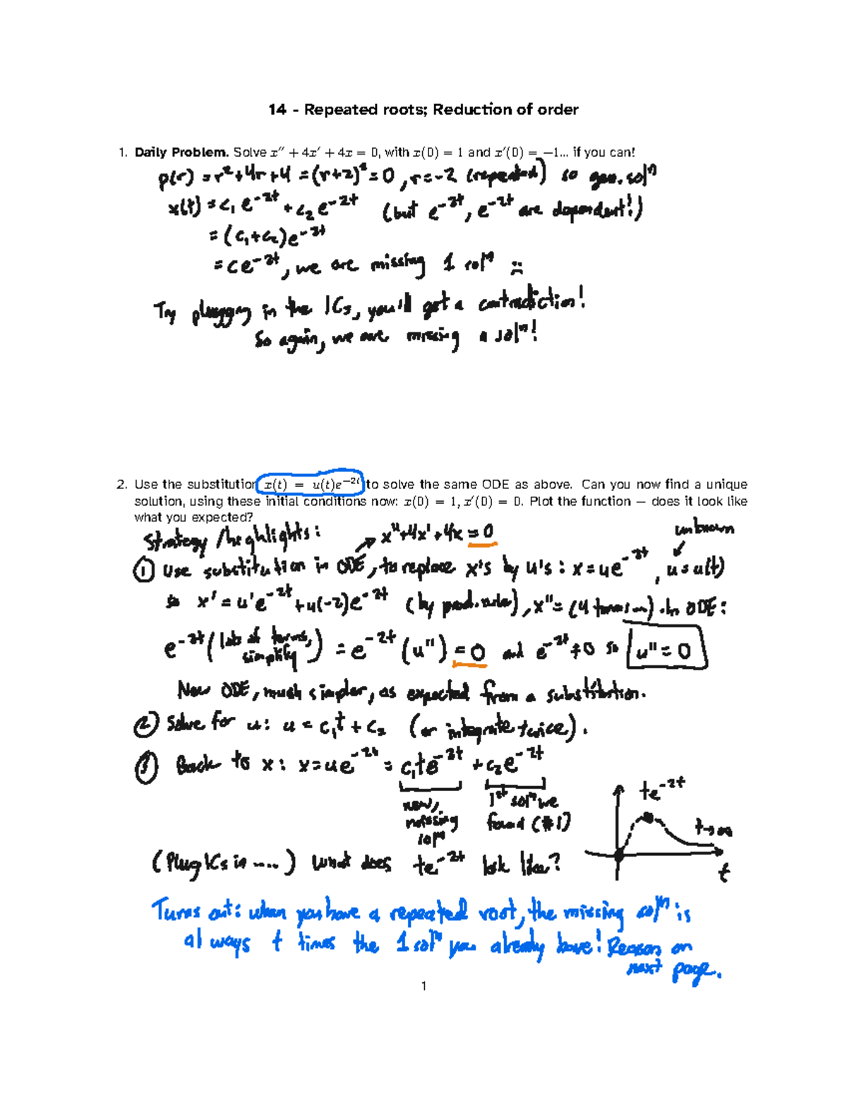 Differential Equations: Daily Problems & Solutions (14-15-p) - Studocu