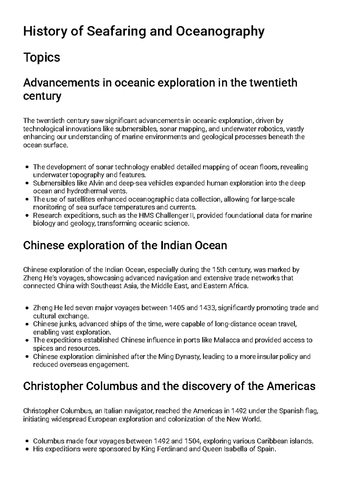 Historyof Seafaringand Oceanography-Study Guide - History of Seafaring ...