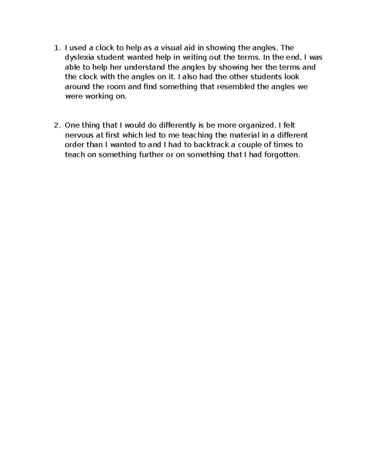 DLM2 Task 2 - Teaching Angles with Visual Aids and Reflection - Studocu