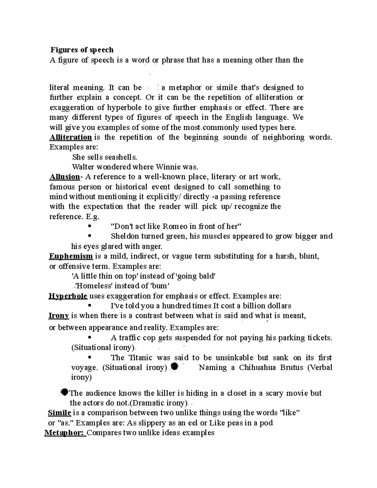 Repetition Examples Figure Of Speech