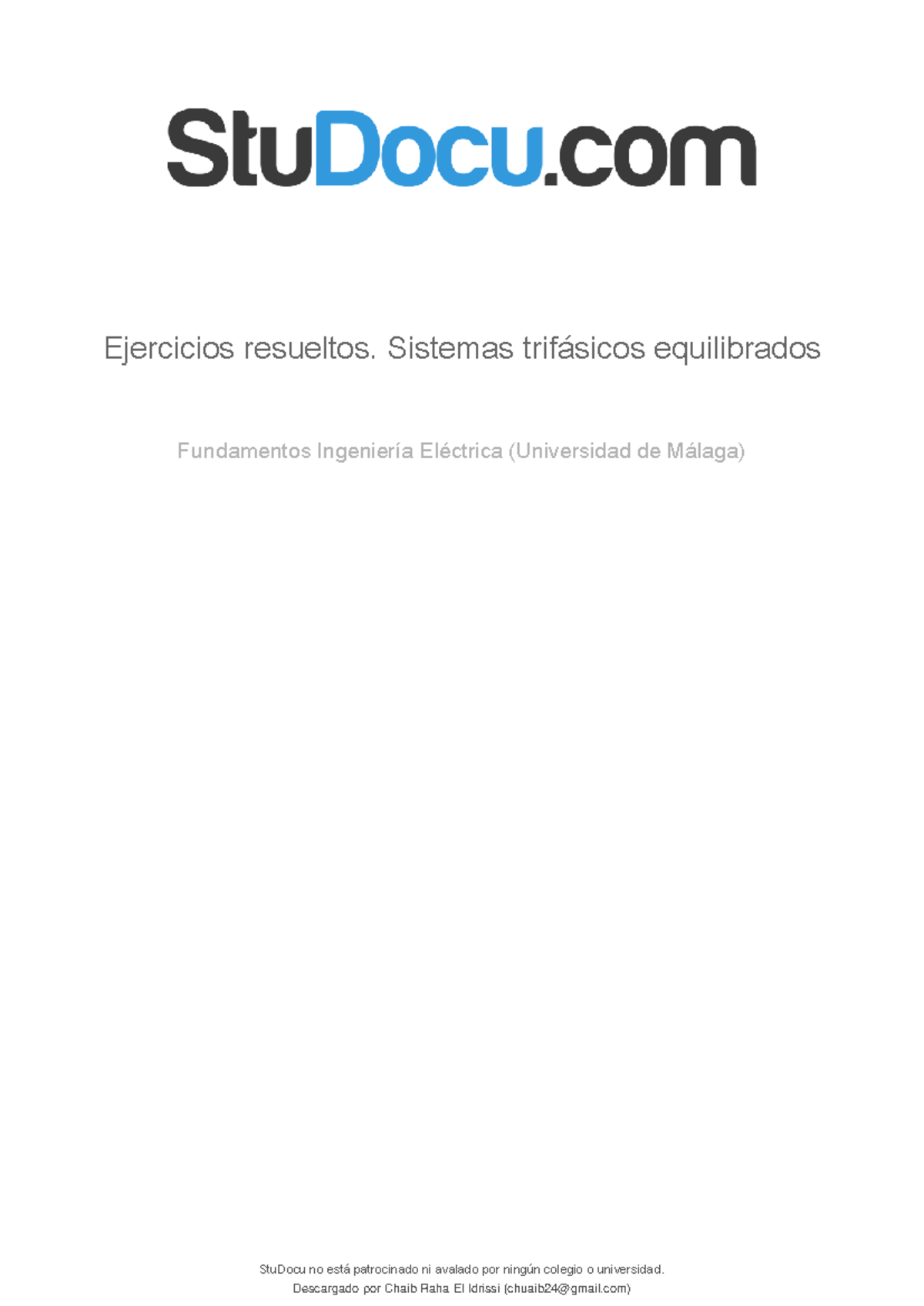 Ejercicios Resueltos de Sistemas Trifásicos Equilibrados - Fundamentos Ingeniería Eléctrica - Document Preview