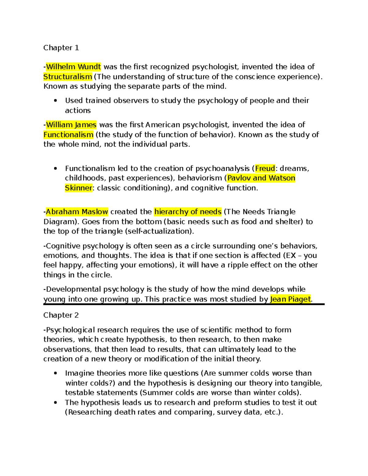 Psy 101 Lecture Notes: Key Concepts in Psychology and Theories - Studocu