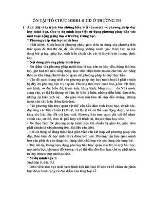 [Solved] T c s phn loi hnh thc t chc dy hc Hy k tn cc hnh thc t chc dy ...