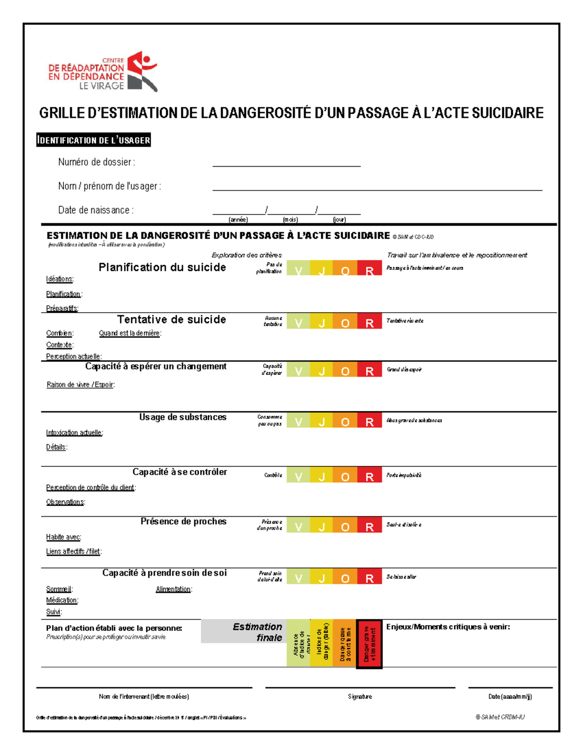Grille d'Évaluation de la Dangerosité Suicidaire - Déc. 2015 - Studocu