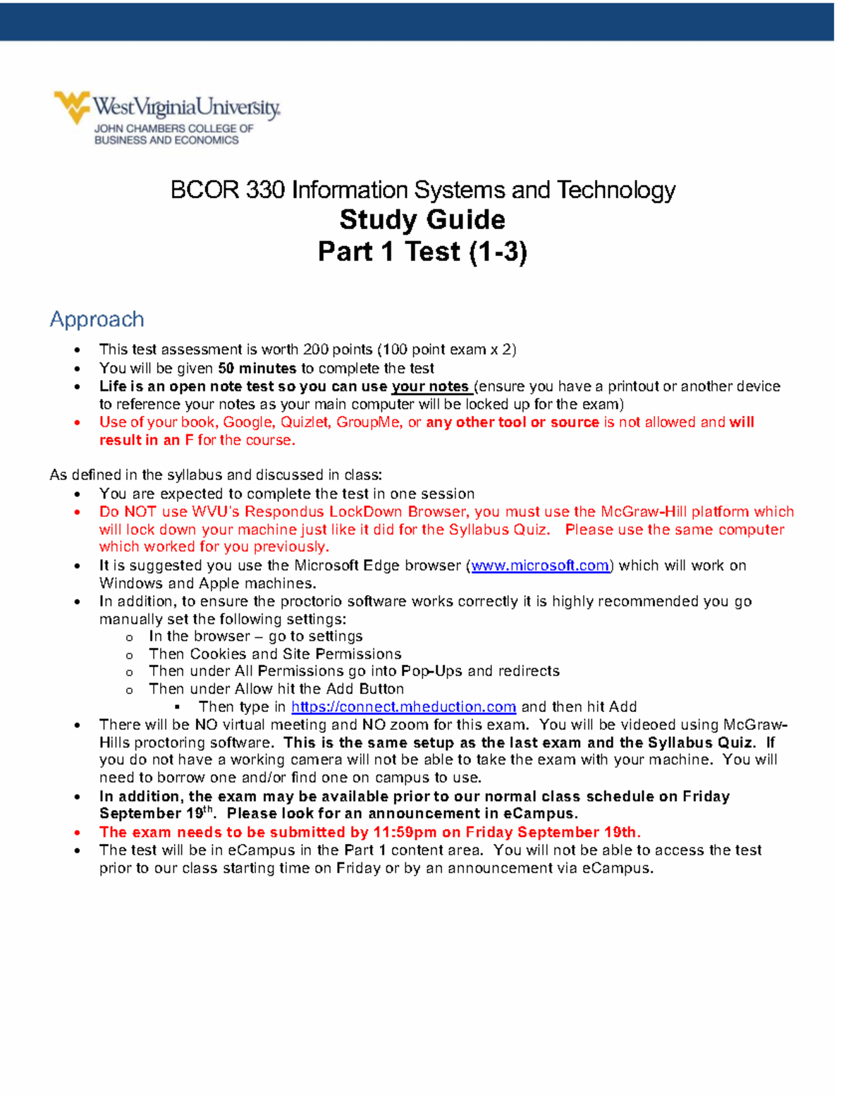 BCOR 330 Study Guide: Part 1 Test on MIS, Hardware & Software - Studocu