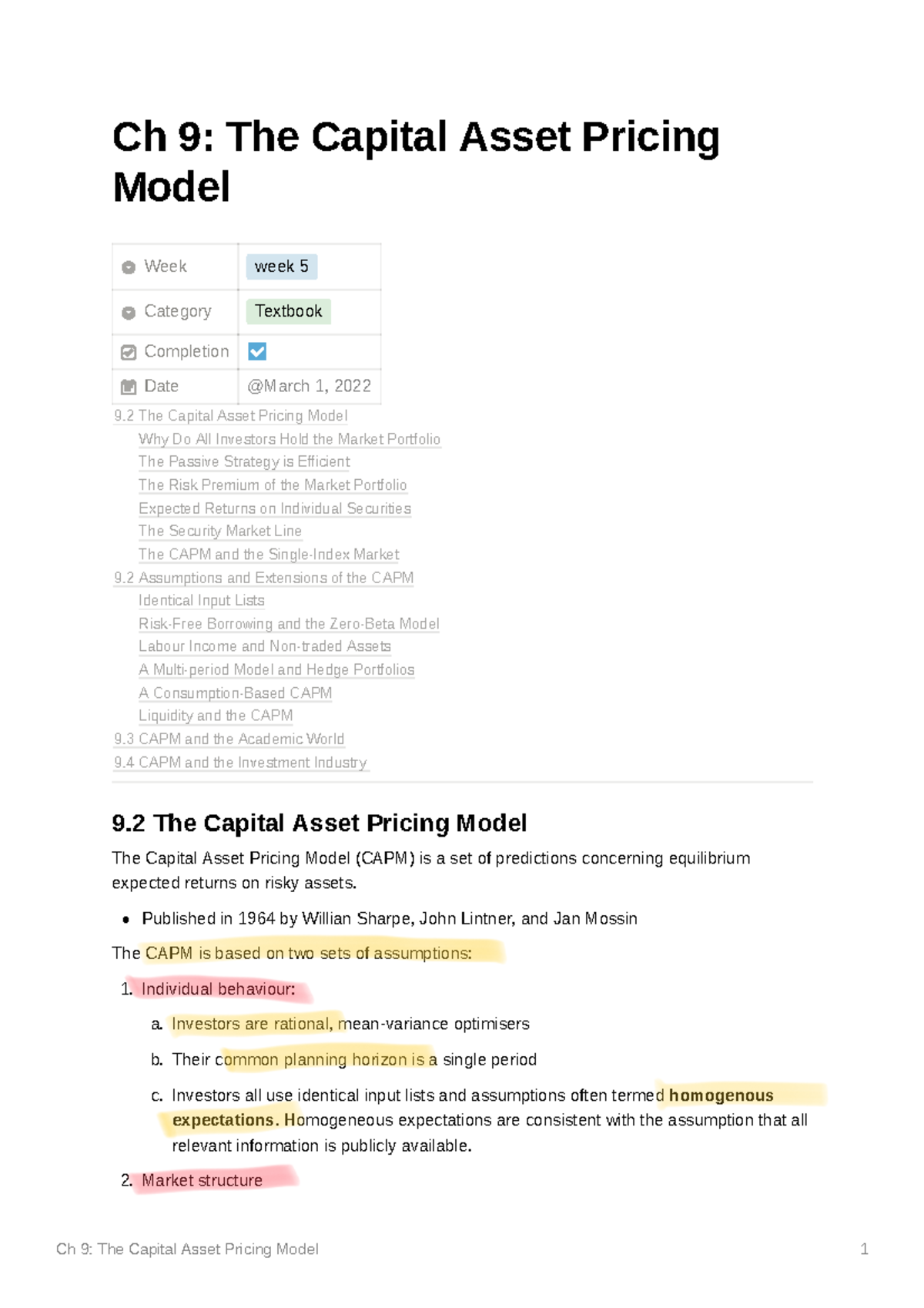 Ch 9 The Capital Asset Pricing Model - Investment and Portfolio Theory ...