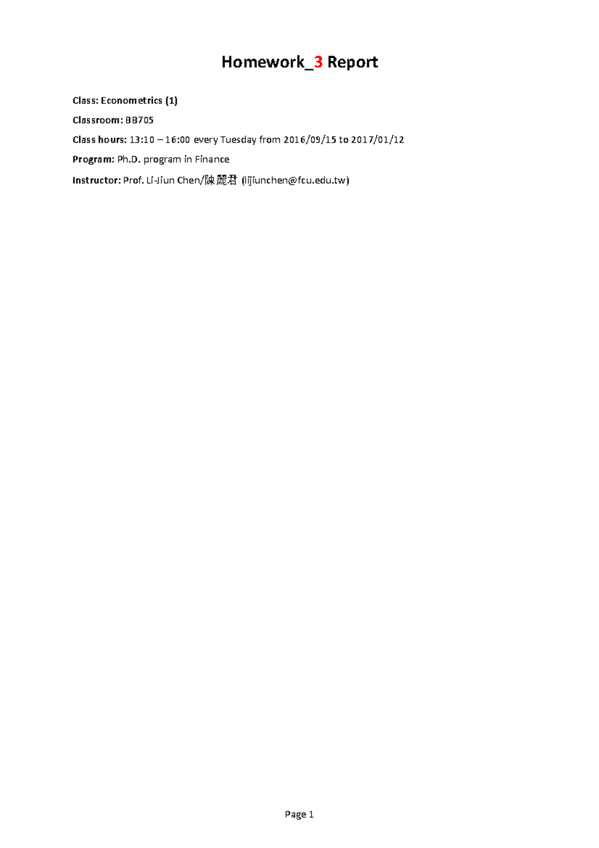 Homework 3 - multiple linear regression - Homework_3 Report Class ...