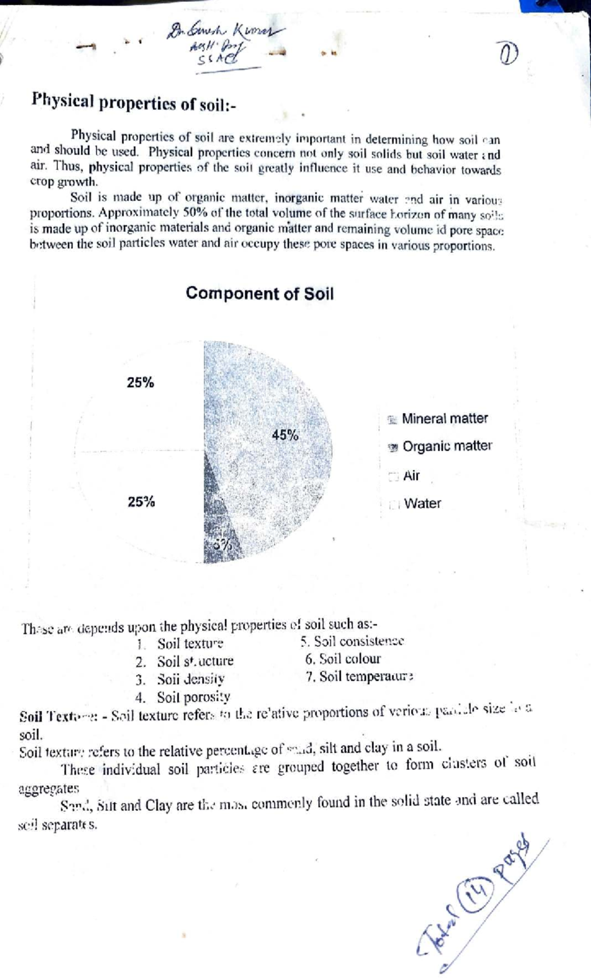 Soil physics - Soil Science notes - Q) f'hysical propertiesofsoil ...