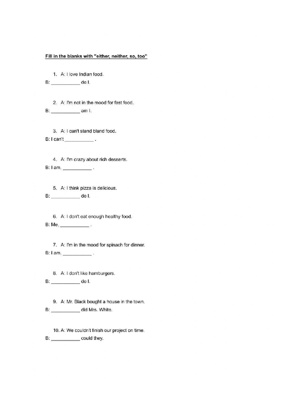 Worksheet 218126 - Fill in the Blanks Practice Exercise - Studocu