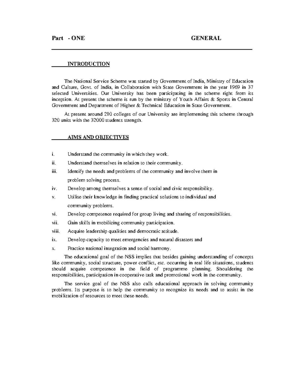 NSS-Manual: A Comprehensive Guide to the National Service Scheme - Studocu