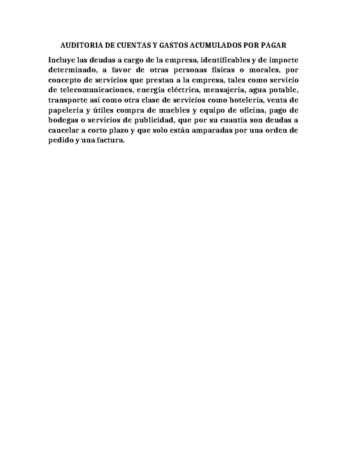 AUDITORIA DE CUENTAS Y GASTOS ACUMULADOS POR PAGAR - 1.5.1 - Studocu