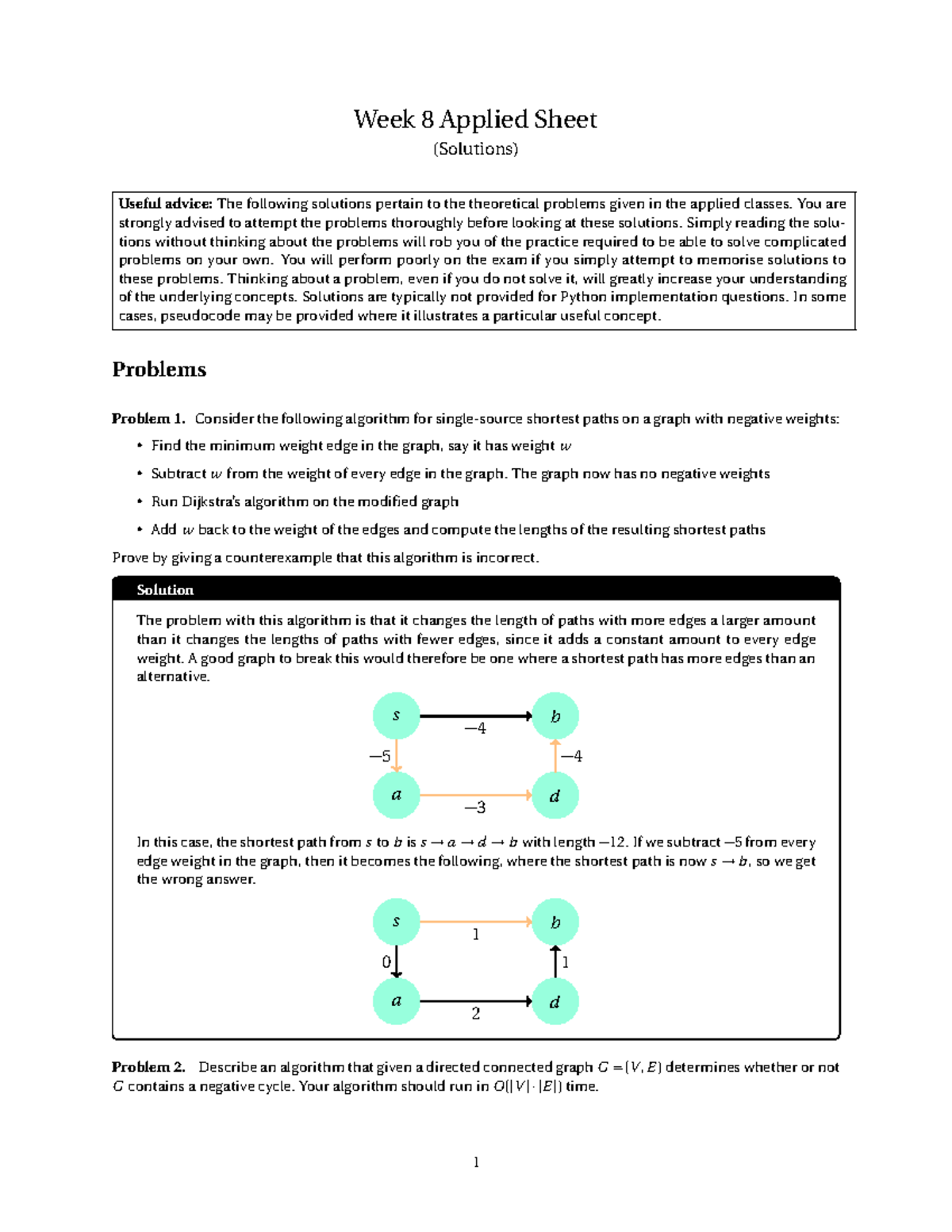Applied 08: Week 8 Solutions for Theoretical Problems - Studocu