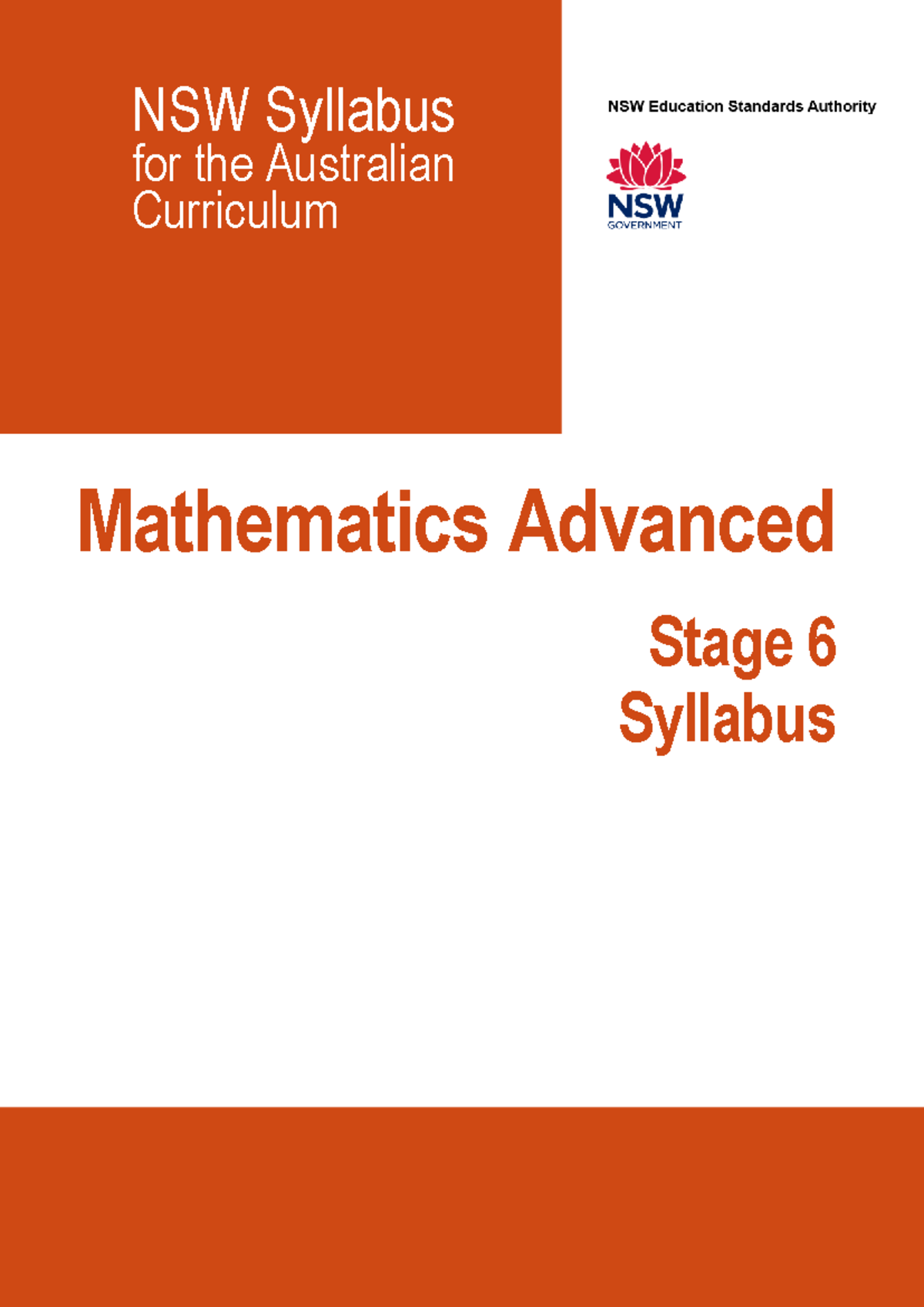 Adv math syl - adv math - NSW Syllabus for the Australian Curriculum ...