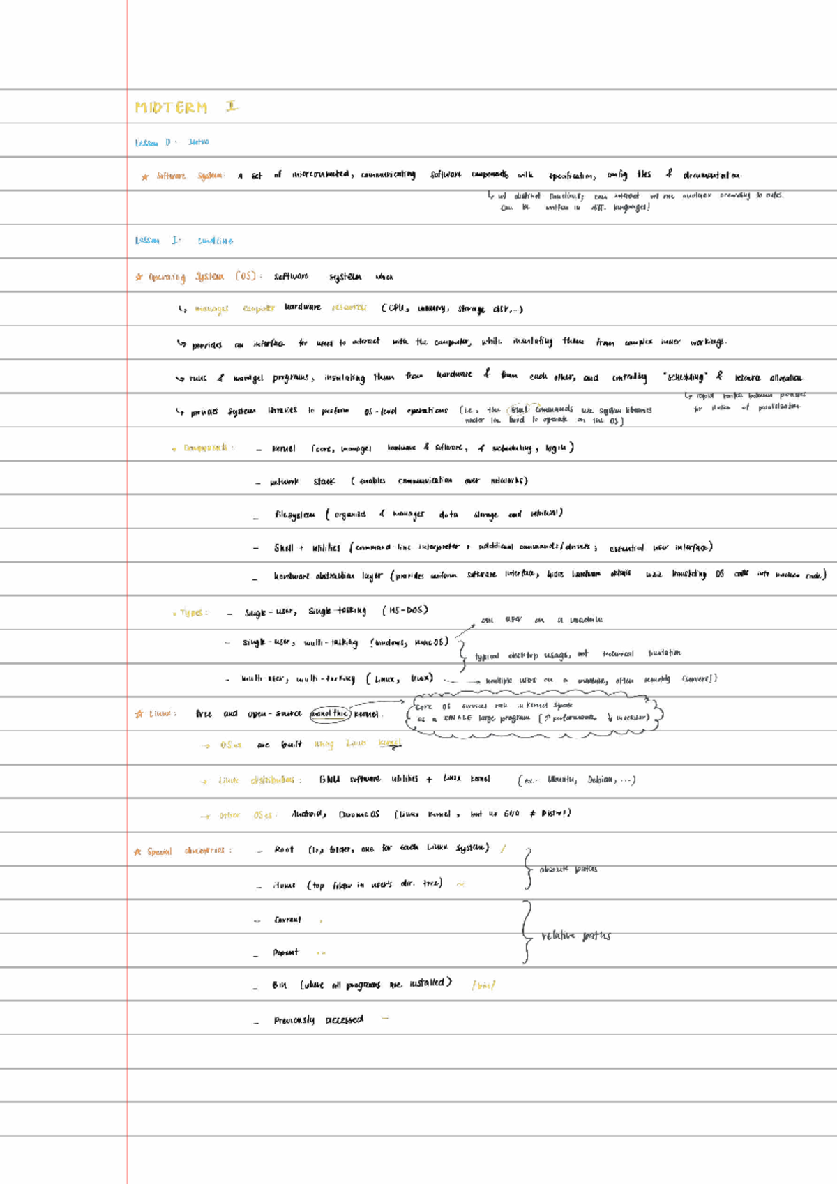 COMP206 Midterm I Study Guide: Intro to Software Systems - Studocu