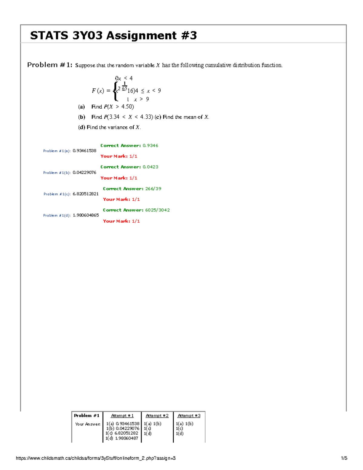 Stats 3y03 assignment 2 - STATS 3Y03 ASSIGNMENT 2 Problem #1: Consider ...