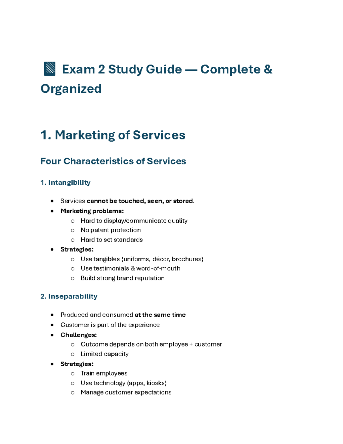 Exam 2 Study Guide - Marketing Concepts - Studocu