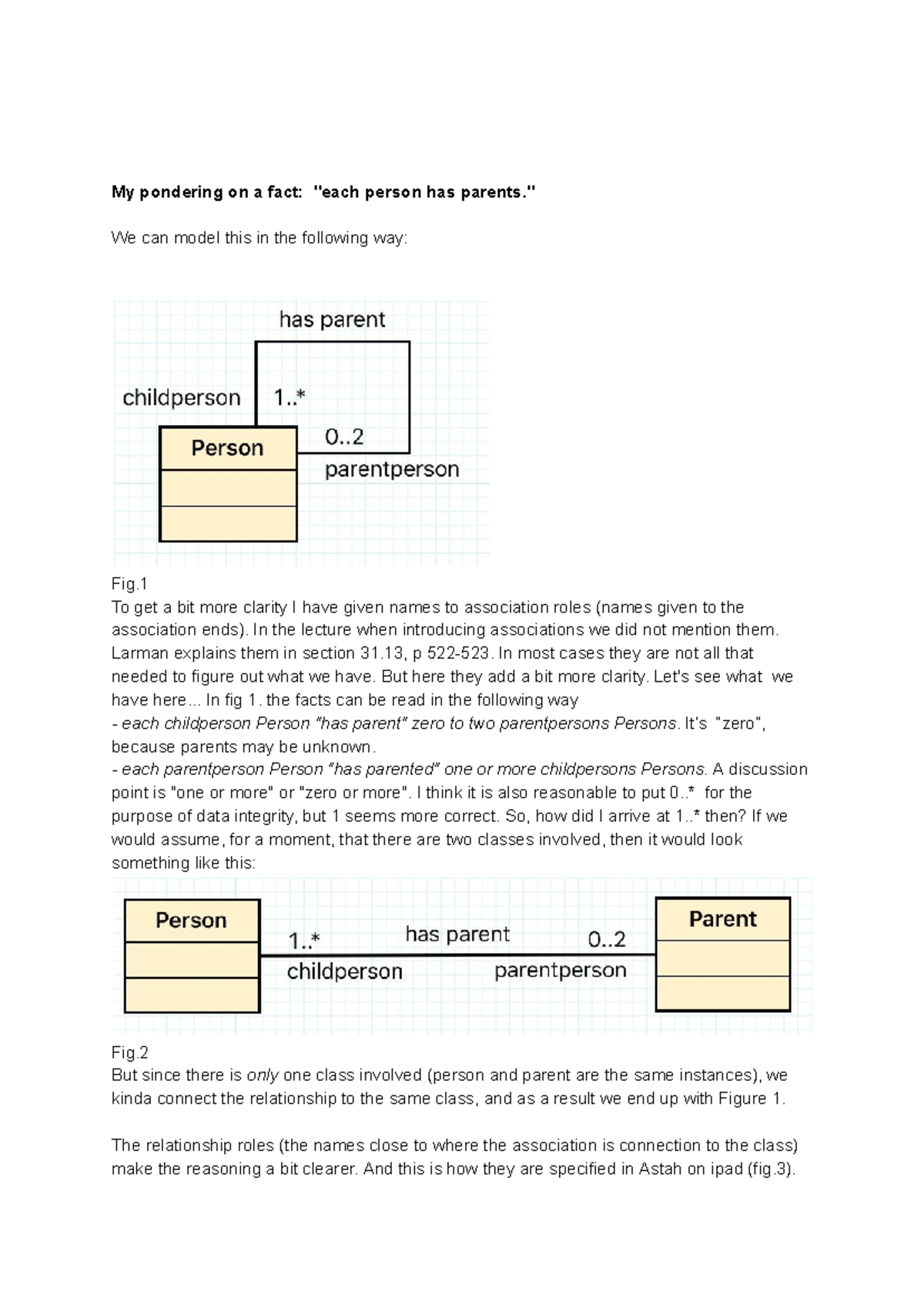 Person has parents - UML - My pondering on a fact: 
