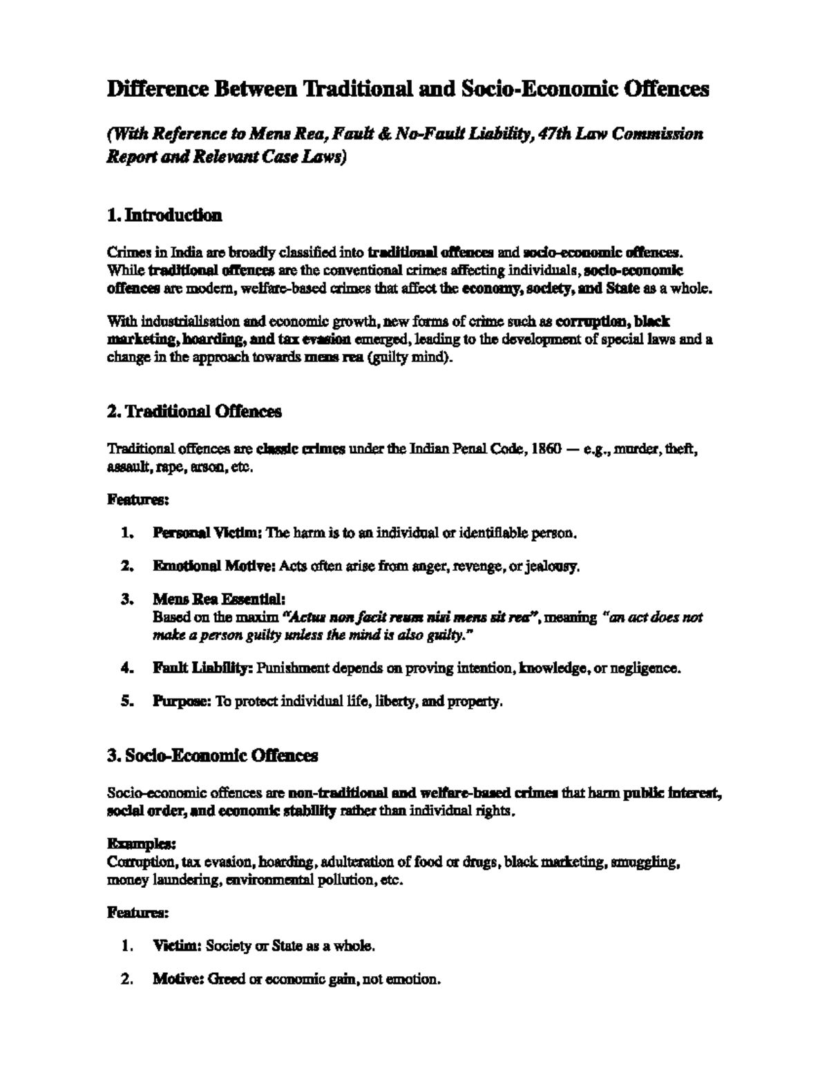 Difference Between Traditional Offences and Modern Crimes: A Study on ...
