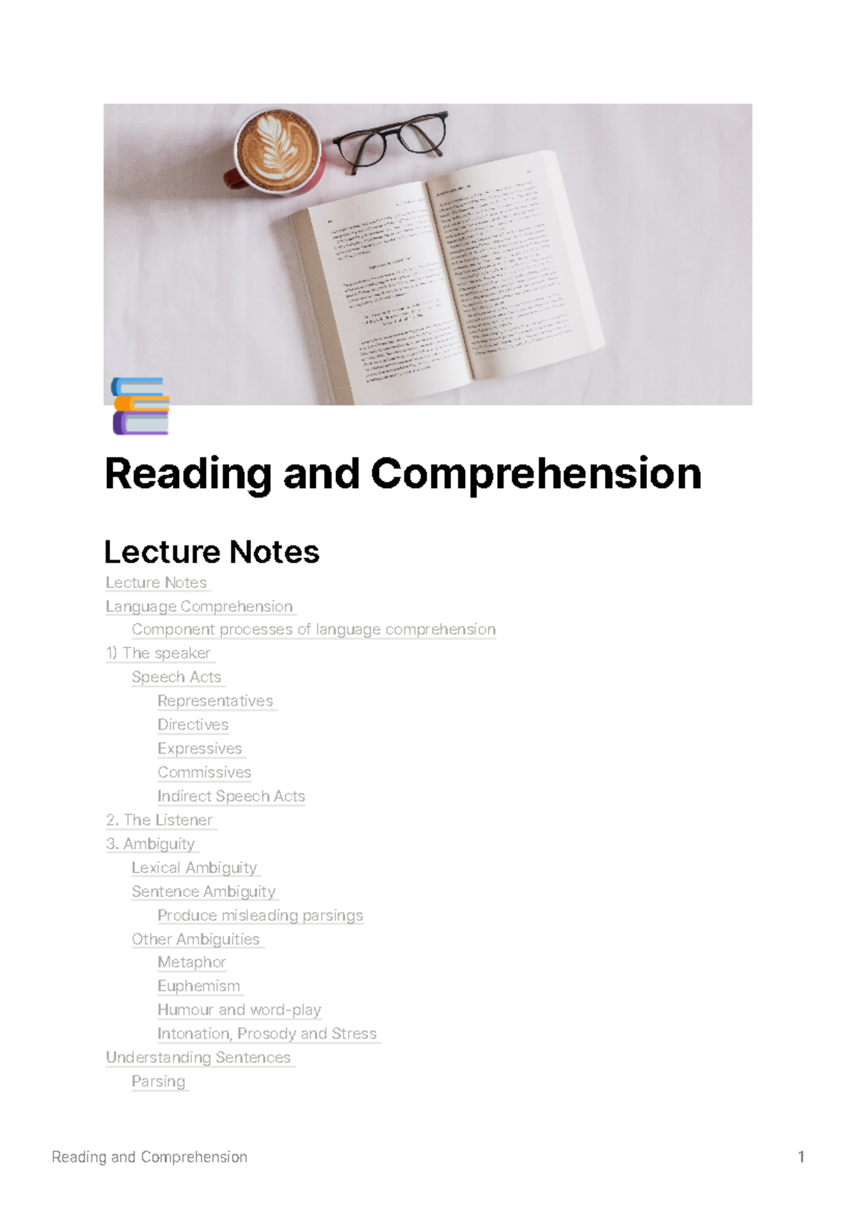 Reading and Comprehension - 📚 Reading and Comprehension Lecture Notes ...