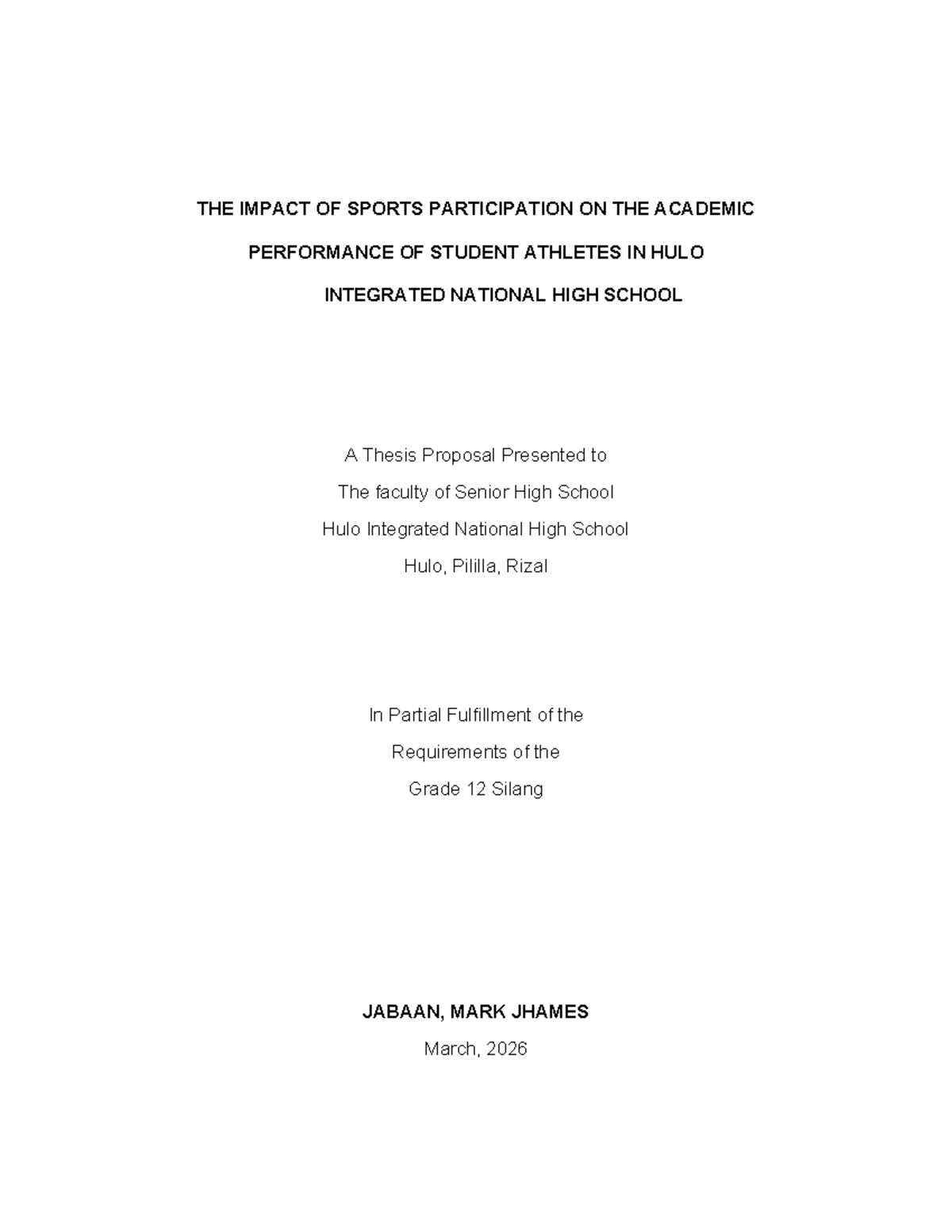 The Impact of Sports Participation on Academic Performance of SHS ...