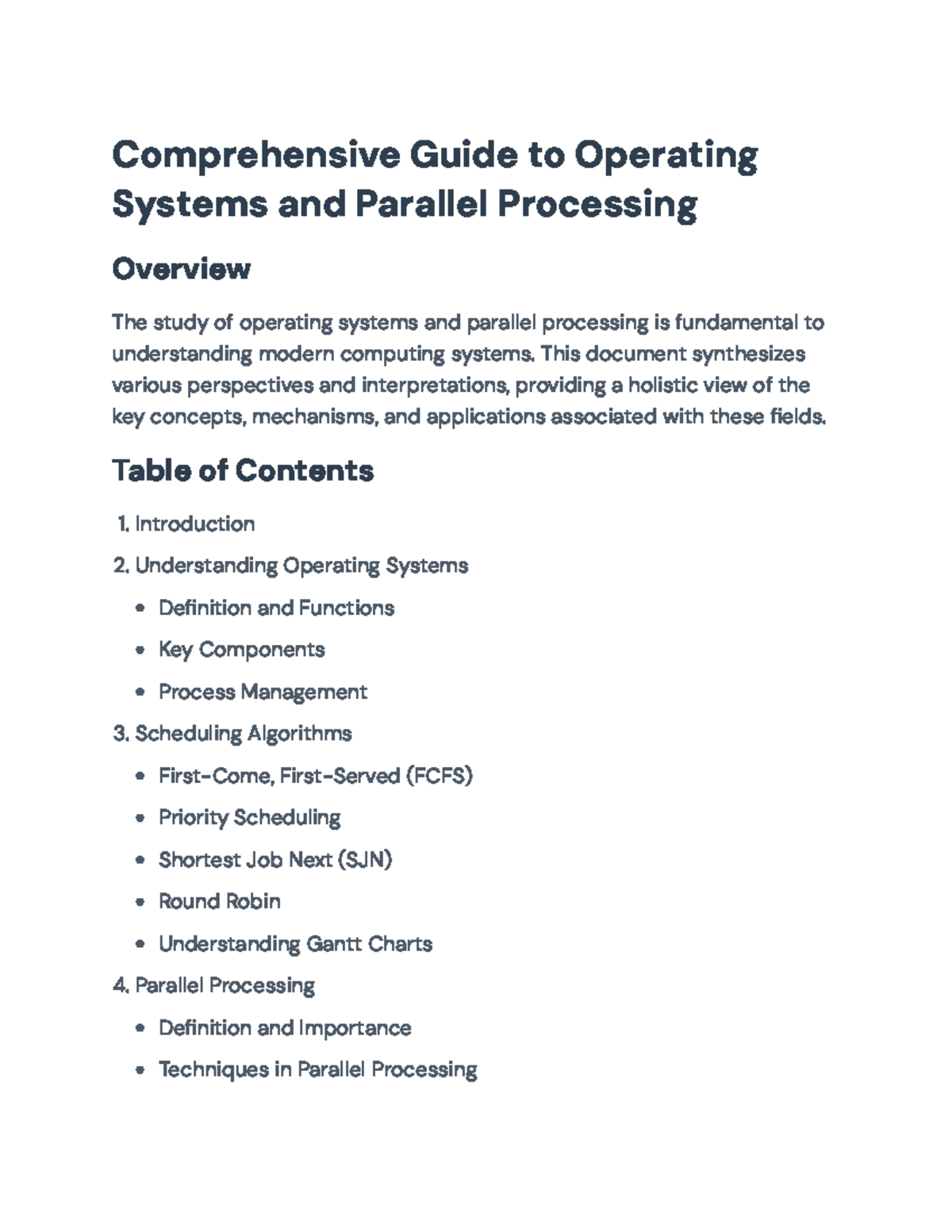 Comprehensive Guide to Operating Systems and Parallel Processing ...