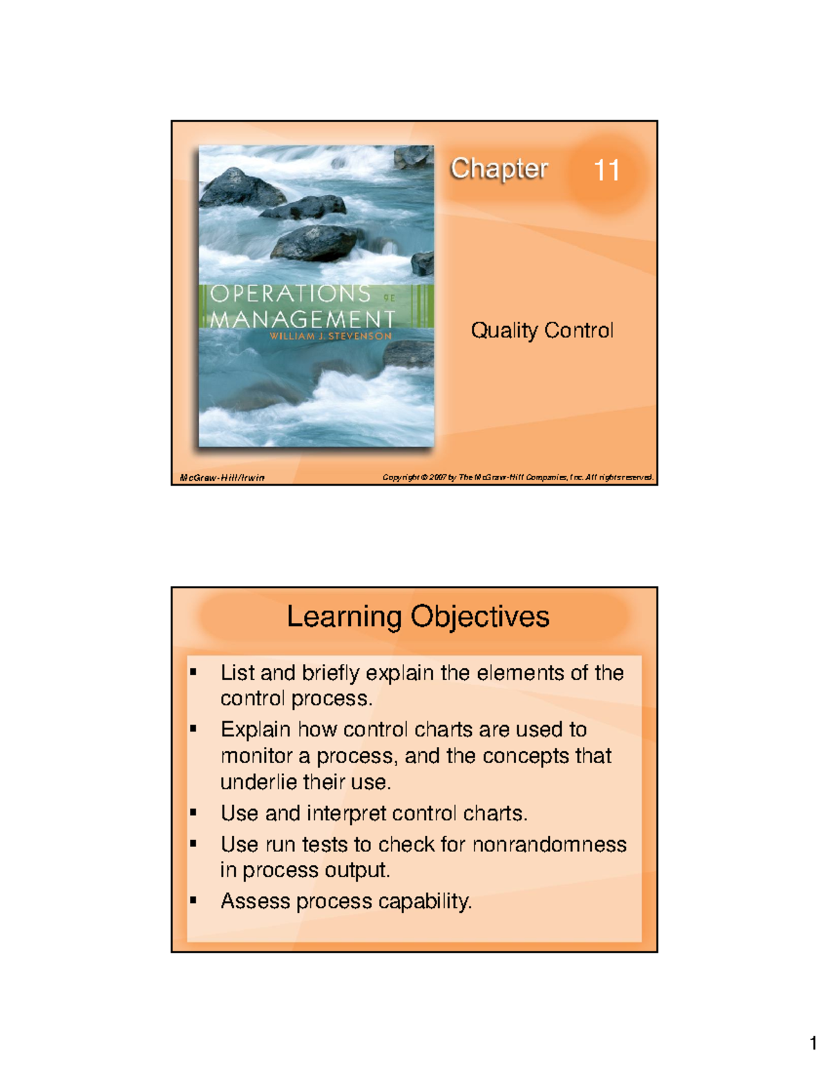 Chuong 11: Quality Control and Process Improvement Techniques - Studocu