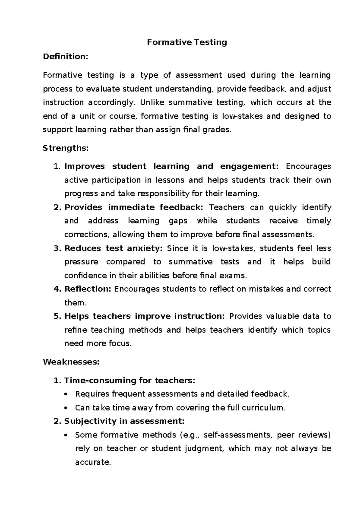 Formative Testing - Formative Testing Definition: Formative testing is ...