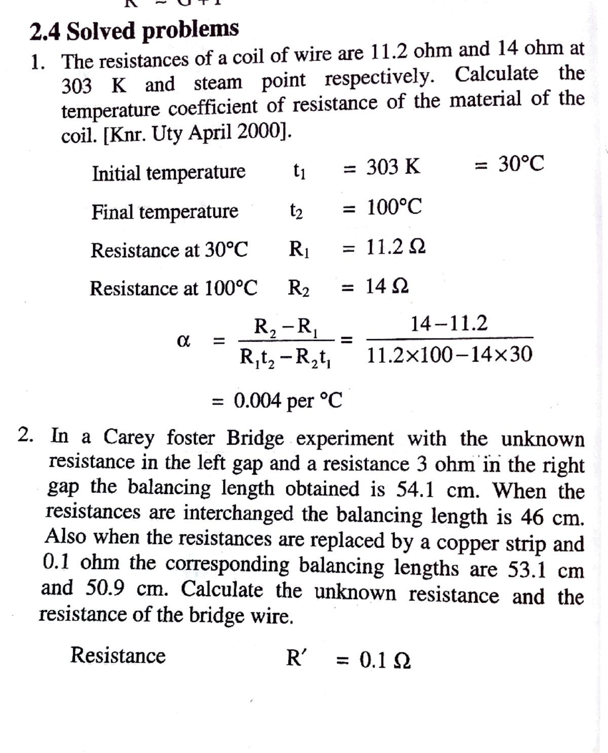 Resistivity & Resistance Problems: Solved Examples (Physics 101) - Studocu