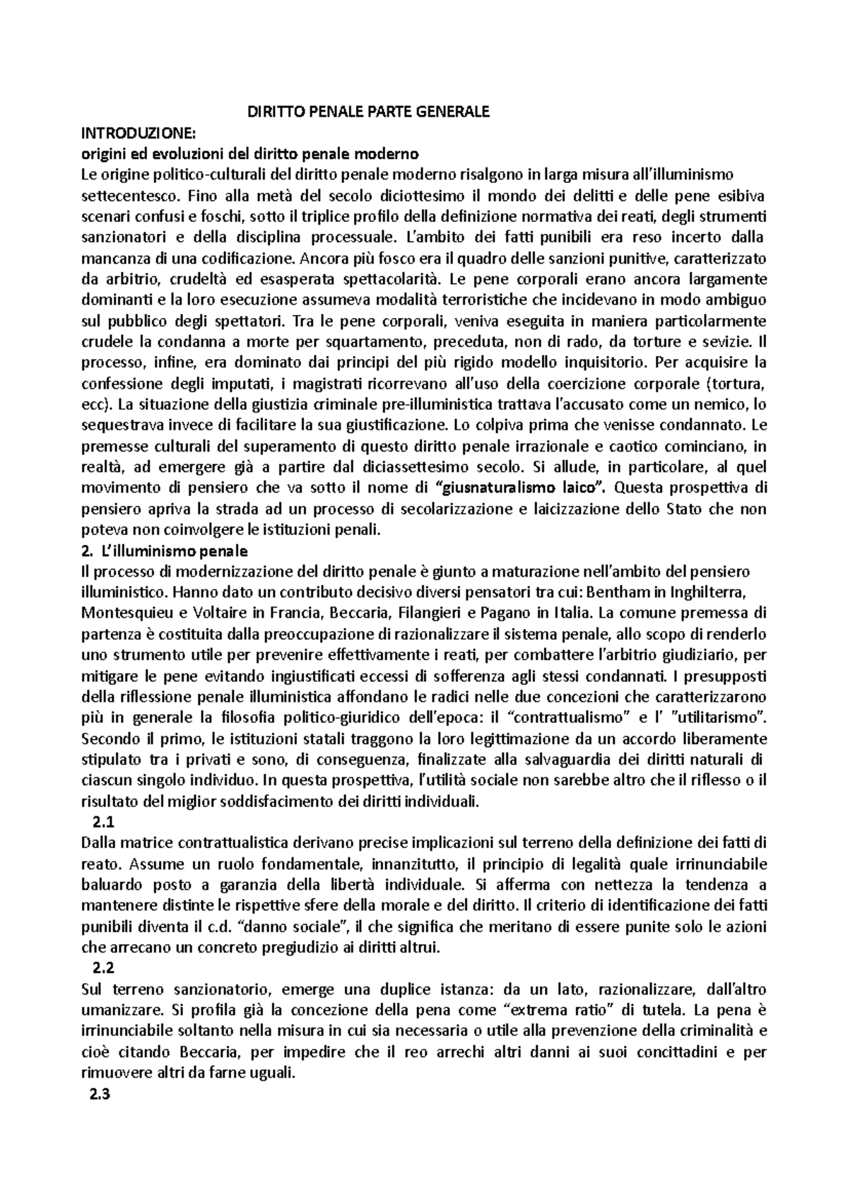 Diritto Penale I: Evoluzione e Riforme dell - Document Preview