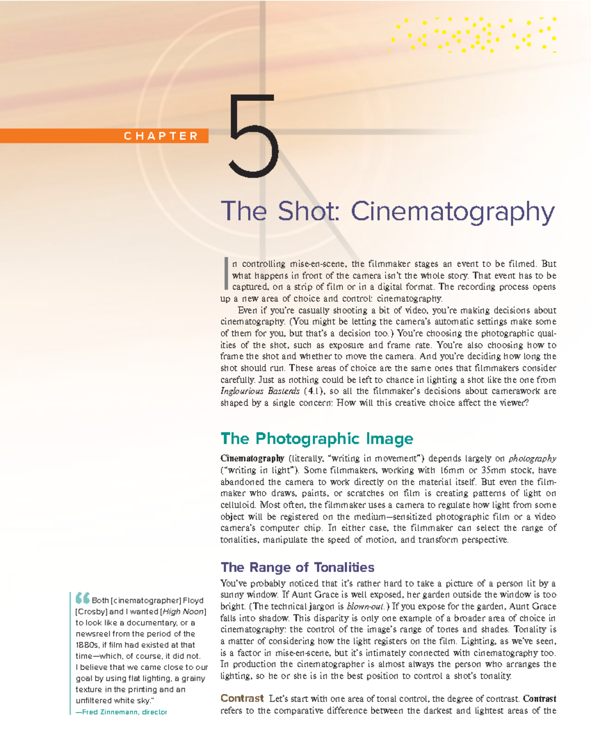 CIN 101 CHAPTER 5: The Shot - Understanding Cinematography Techniques ...