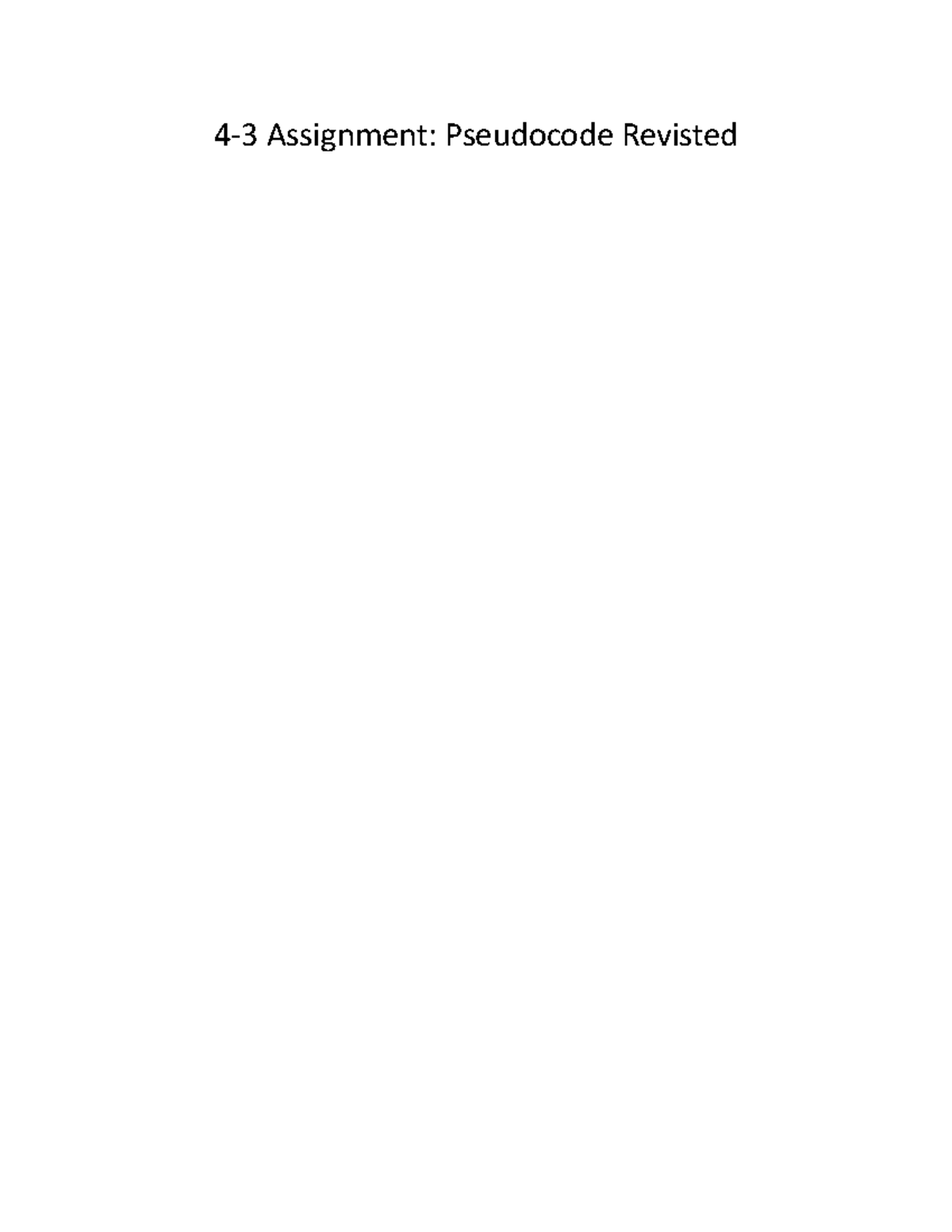 Pseudocode Example for 4-3 Assignment on Game Logic - Studocu