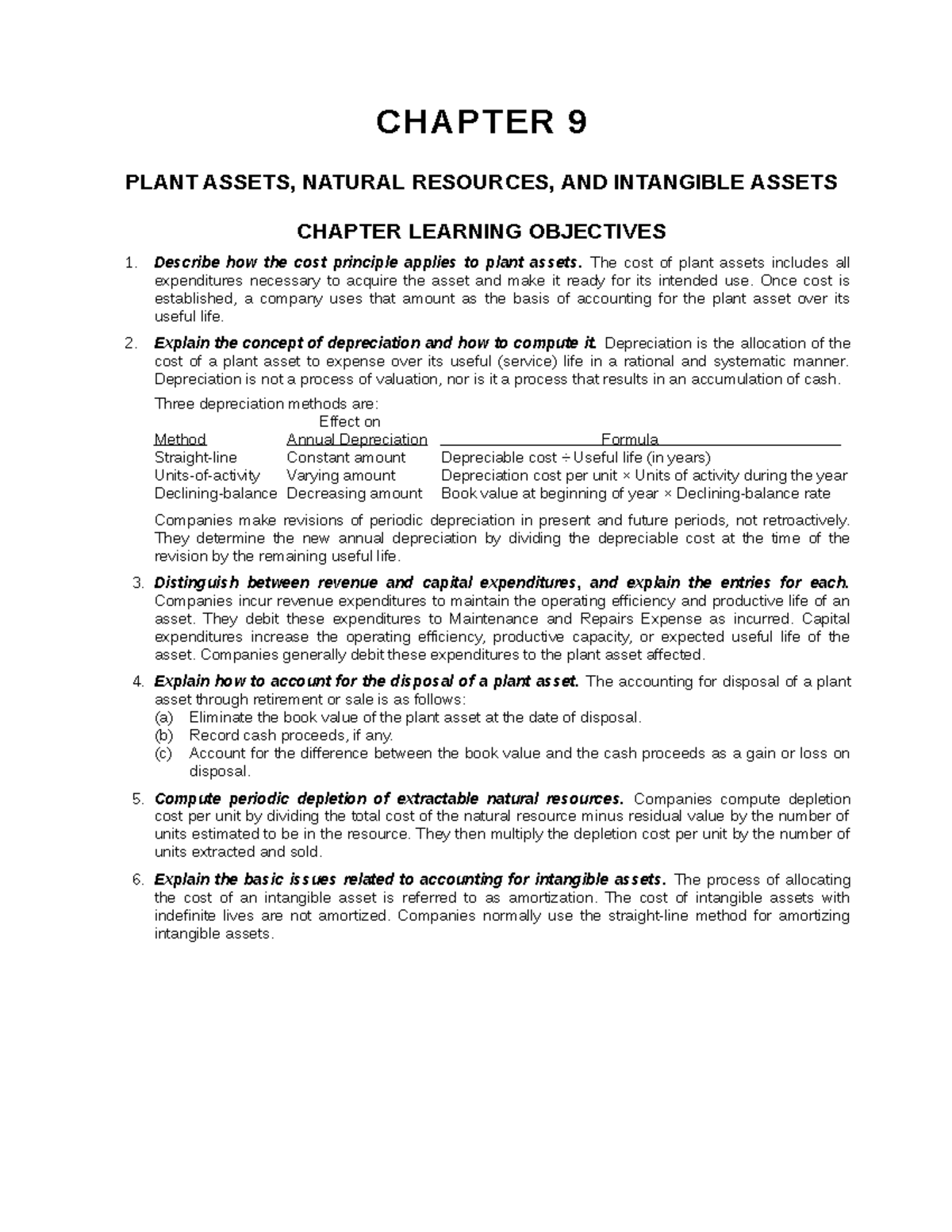 Ch09 - Testbank - CHAPTER 9 PLANT ASSETS, NATURAL RESOURCES, AND ...