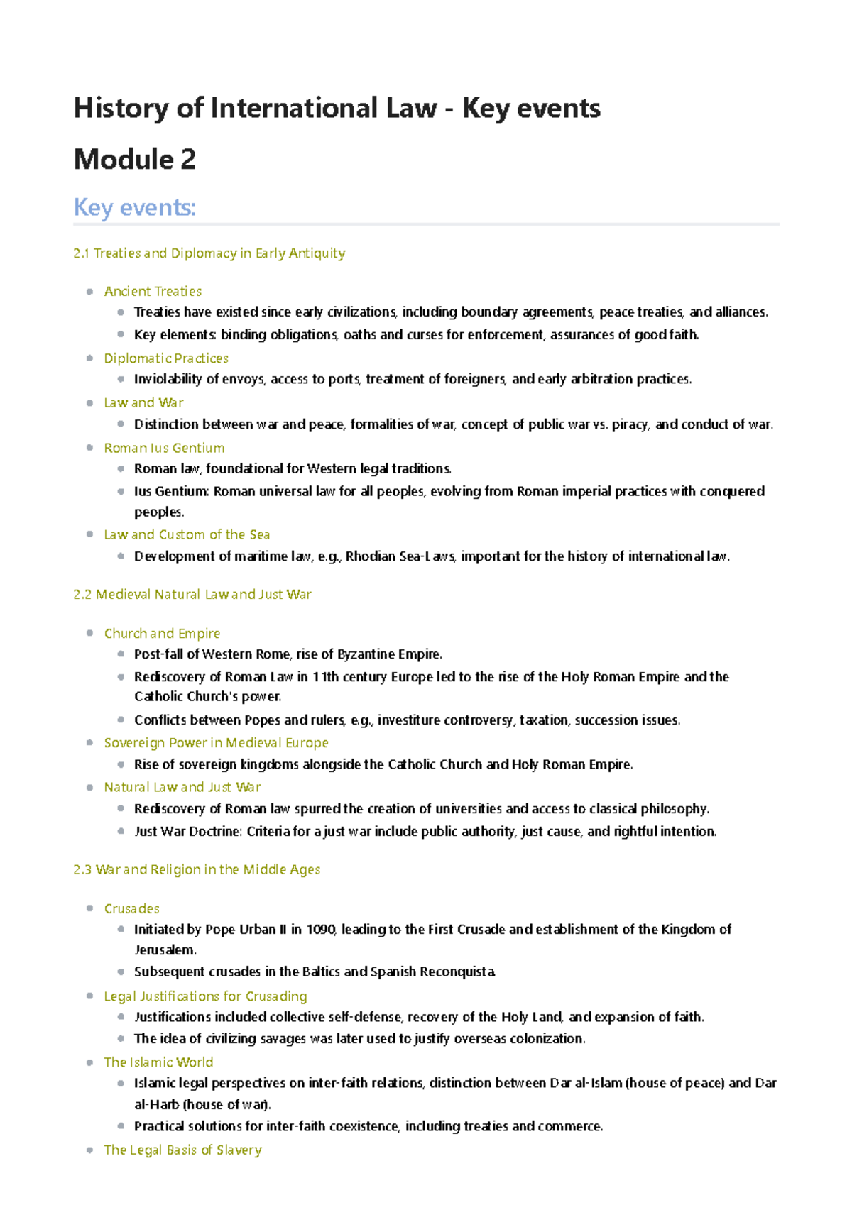 History of International Law - Key Events and Milestones - Studeersnel